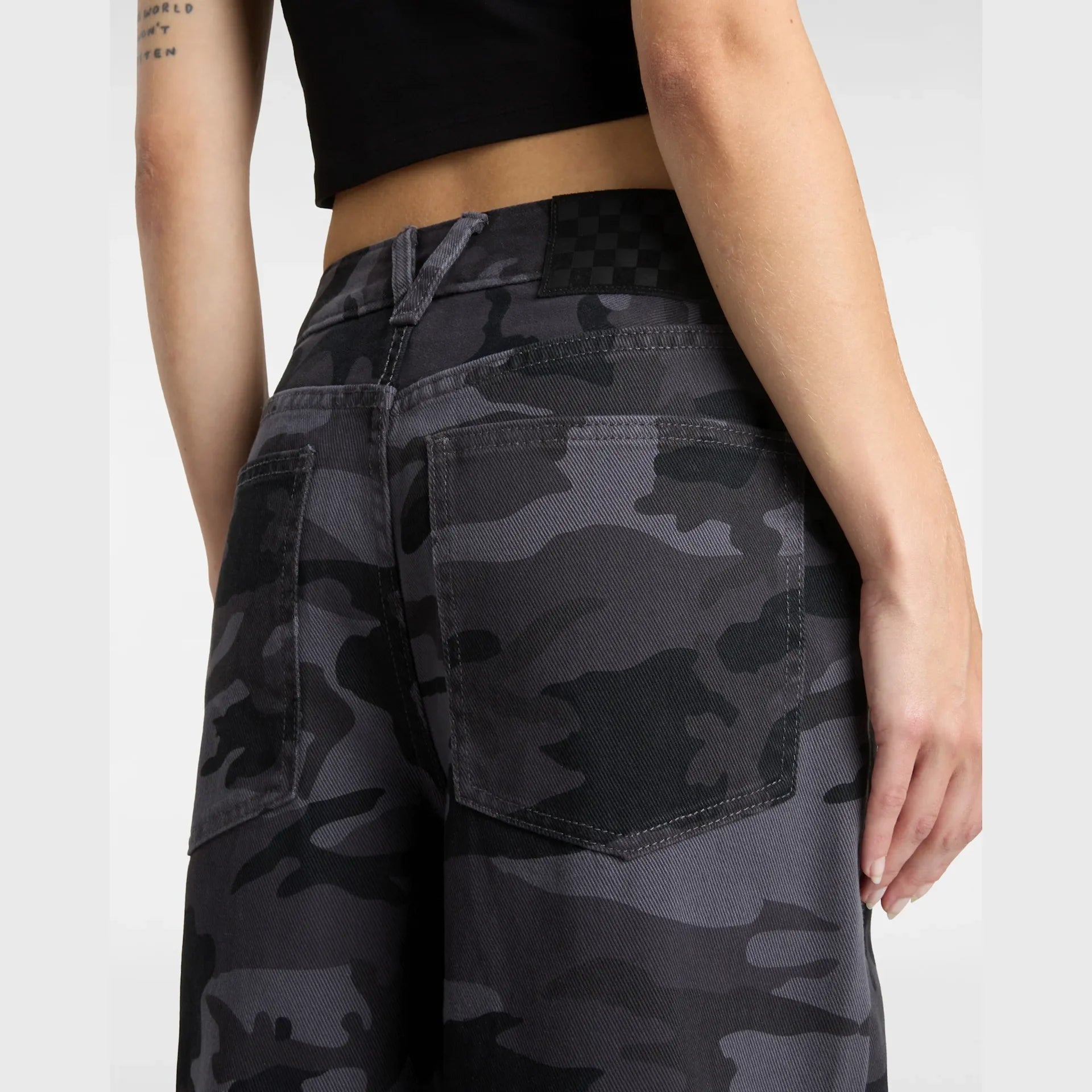 VANS Sirelle Printed Puddle Pants Black/Parisian Night kép 8