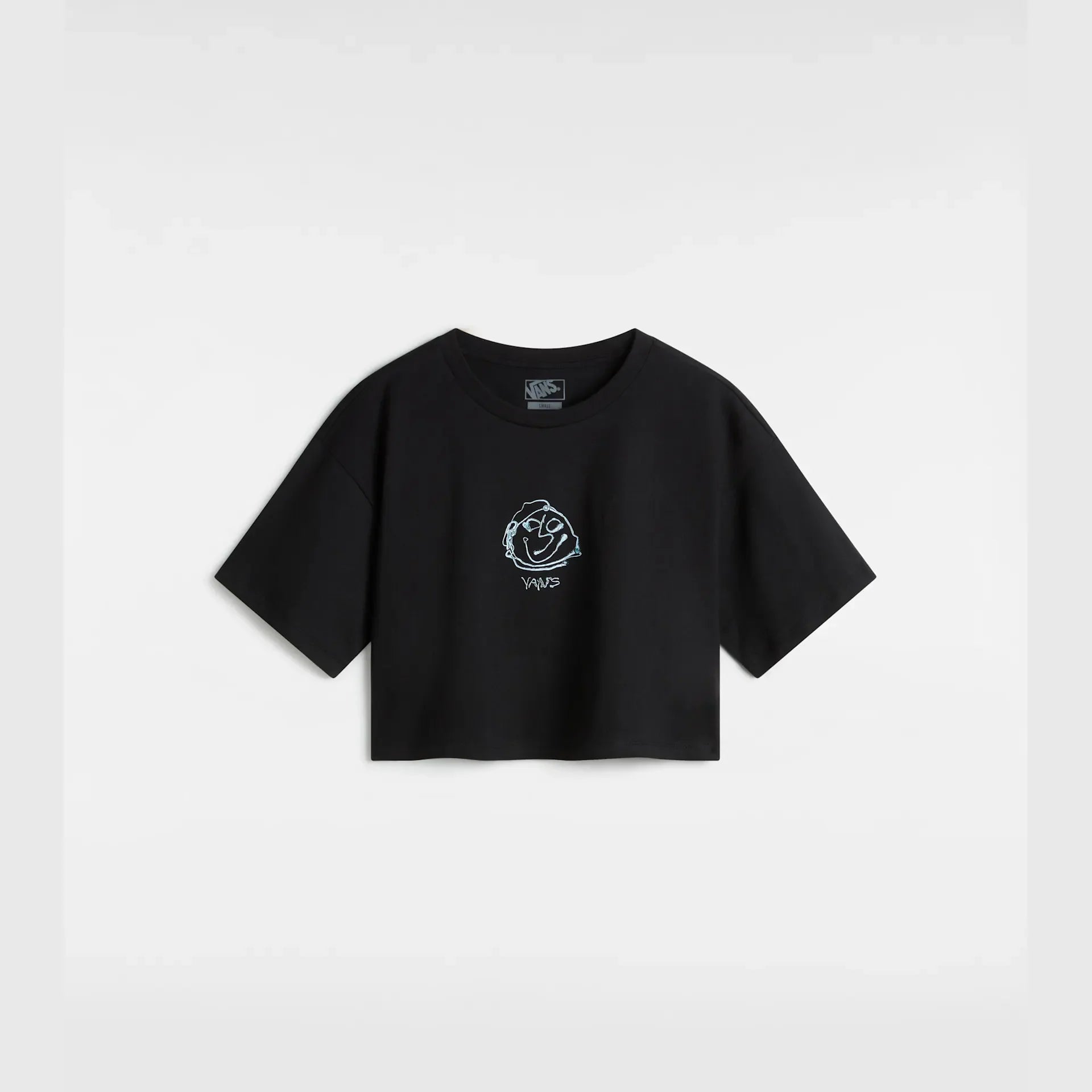 VANS Grinning Face SS Relax Crop Black kép 1
