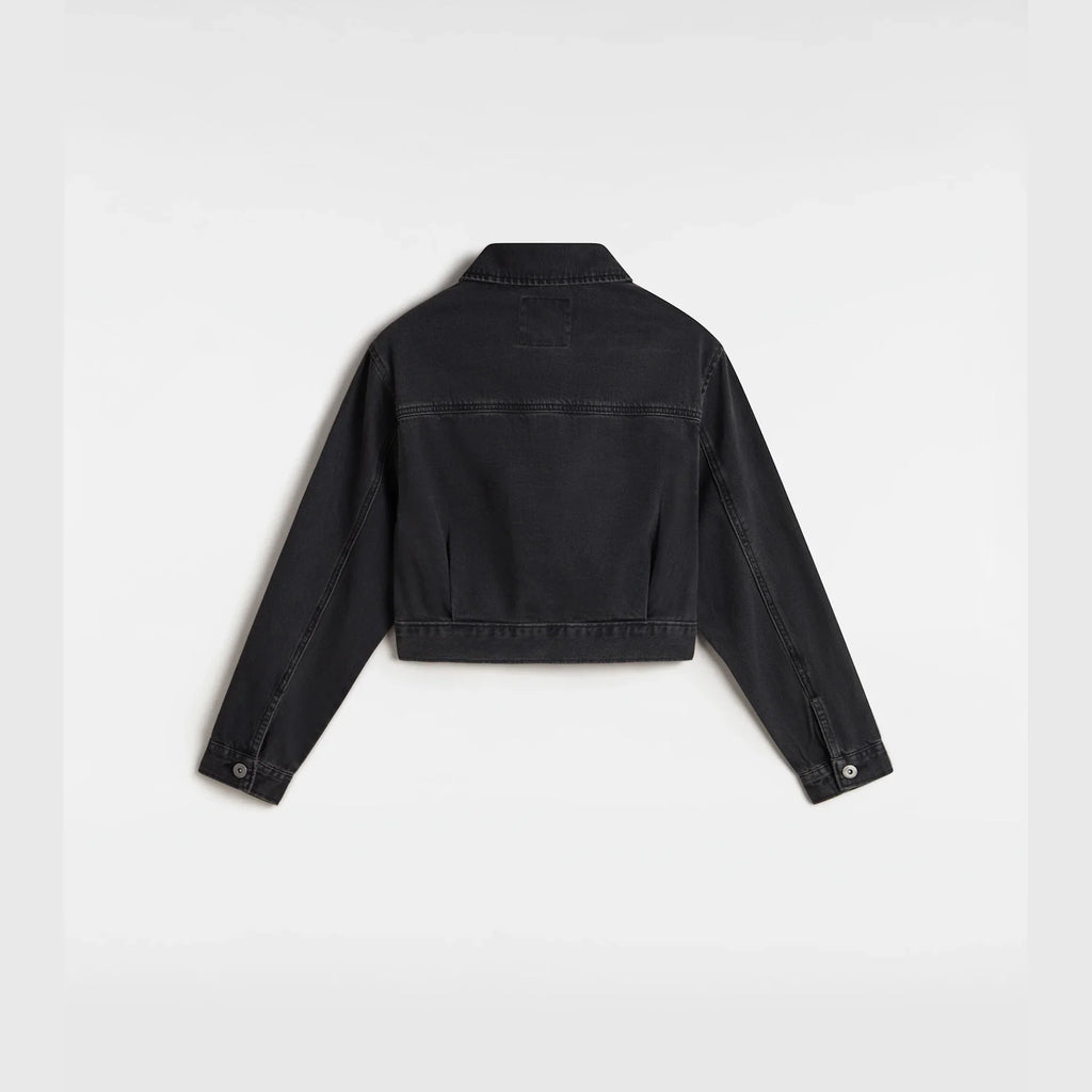 VANS Raynes Denim Crop Trucker Jacket Washed Black kép 2