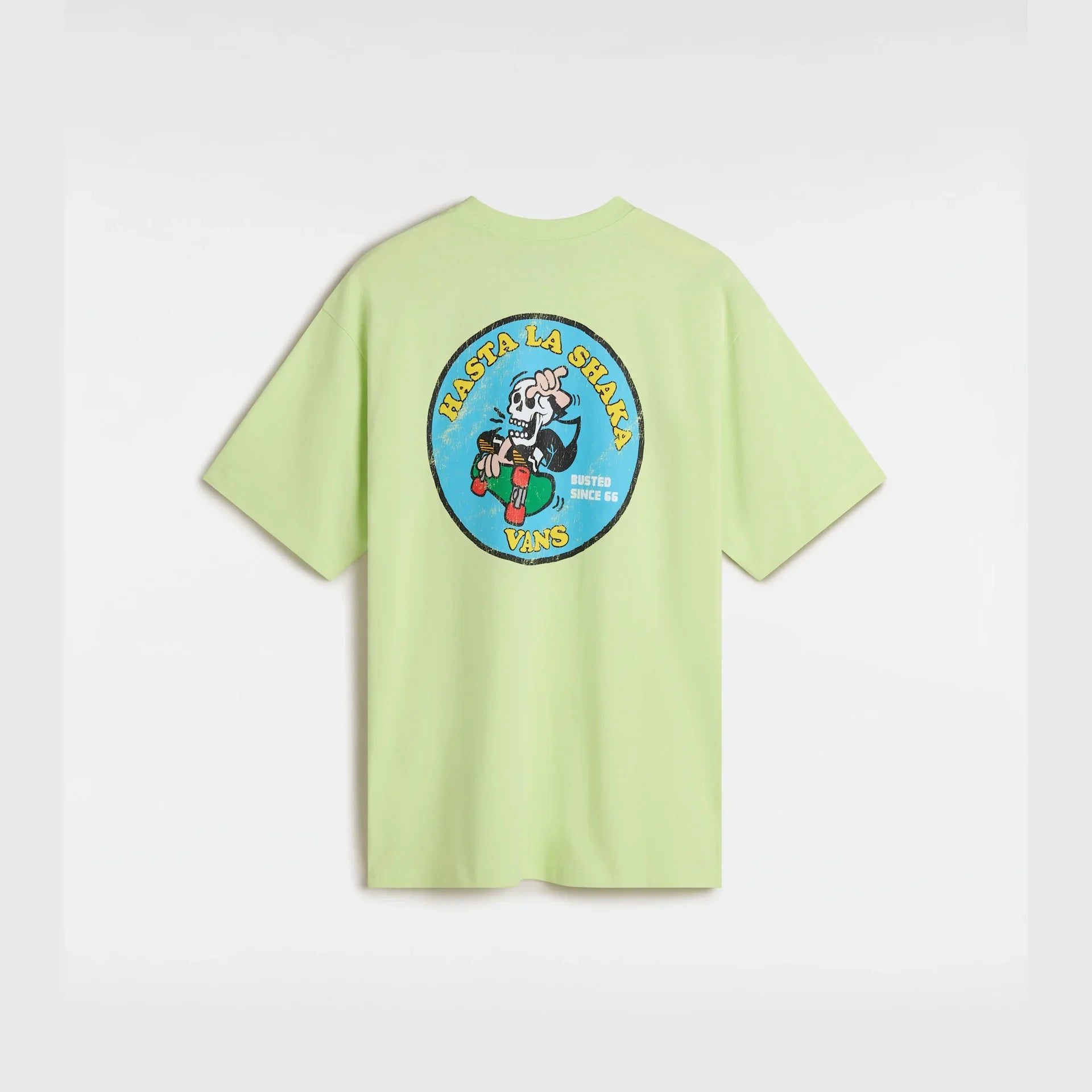 VANS SKULL LA SHAKA LOOSE SS SHADOW LIME kép 2