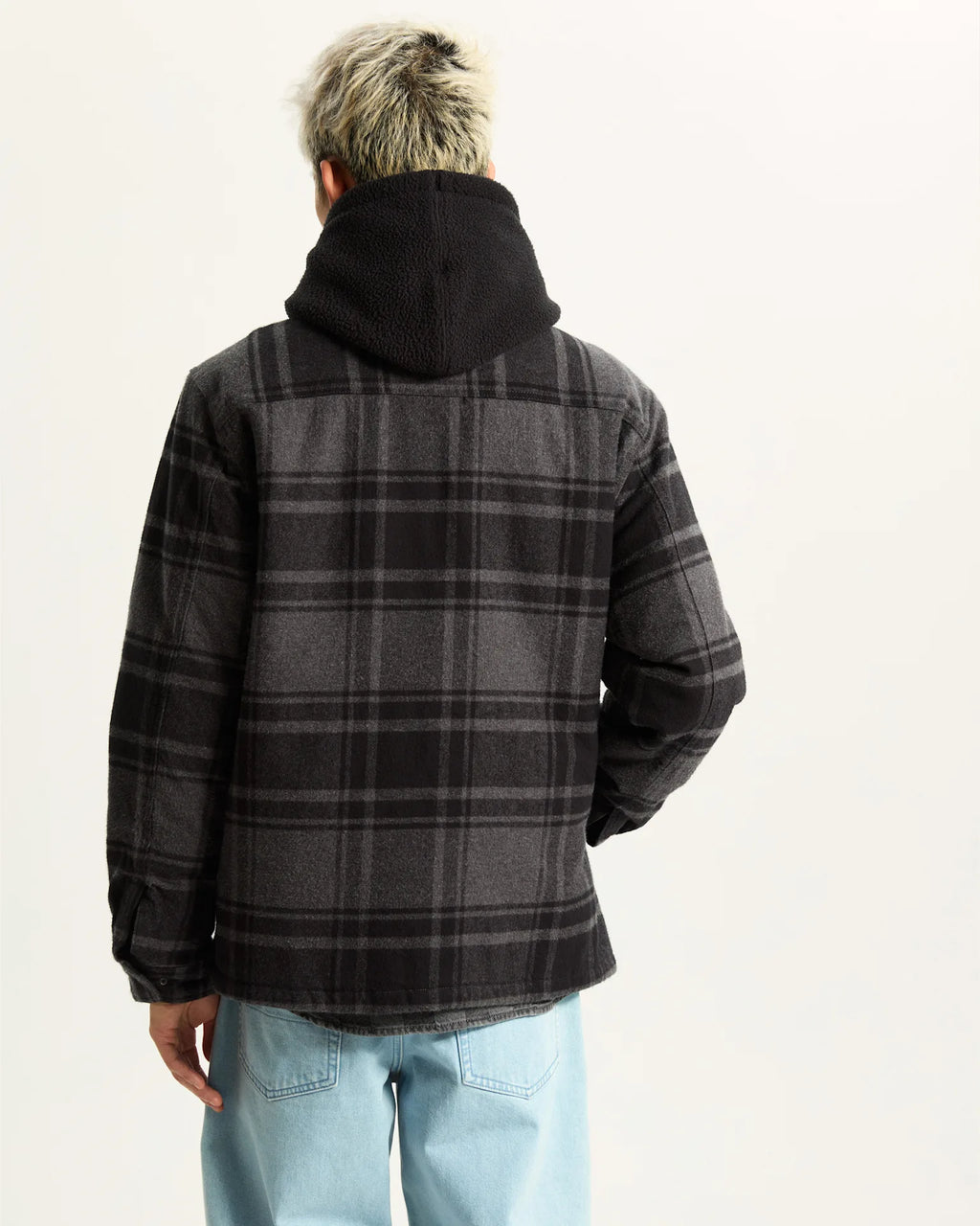 VANS Piedmont Hooded Plaid Shacket BLACK/ASPHALT HEATHER Ing VN000P7VQFY1 - 4