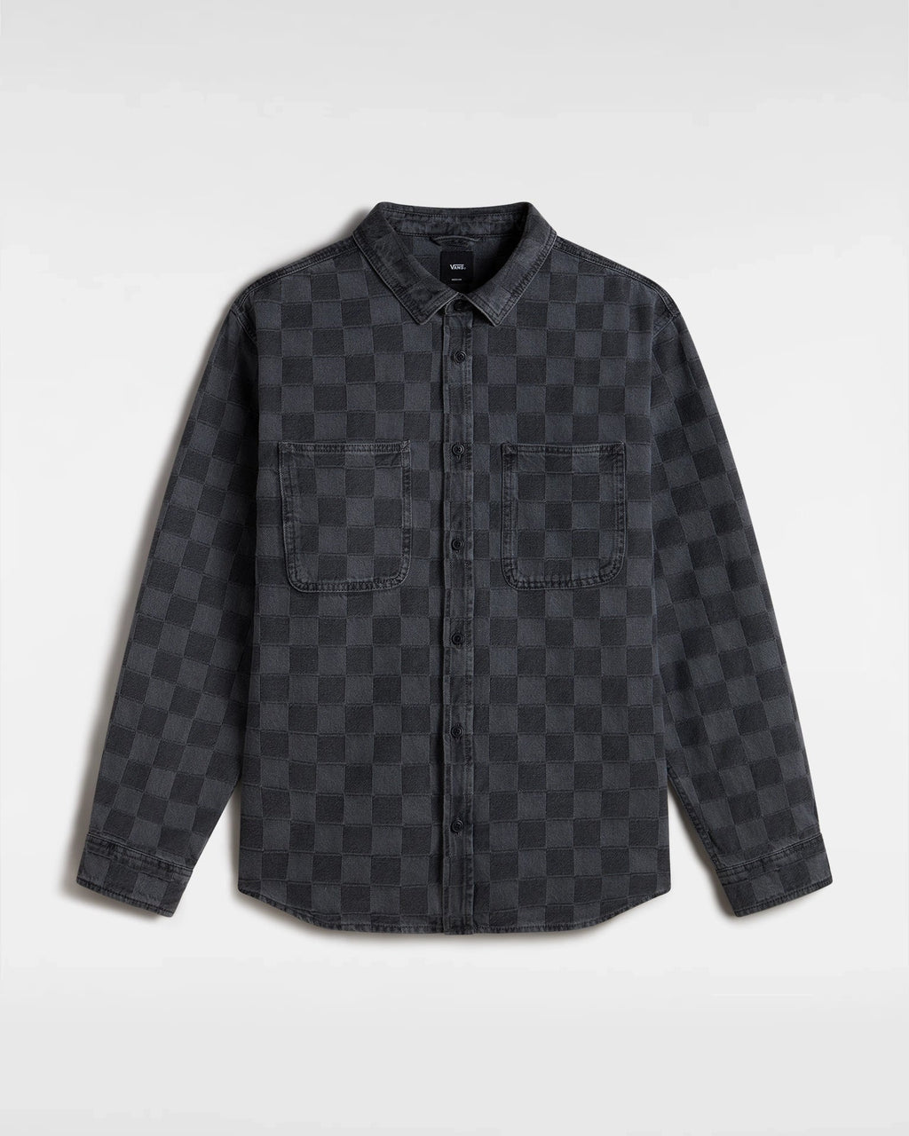 VANS Hastings Checkerboard Denin LS Woven Faded Black kép 1