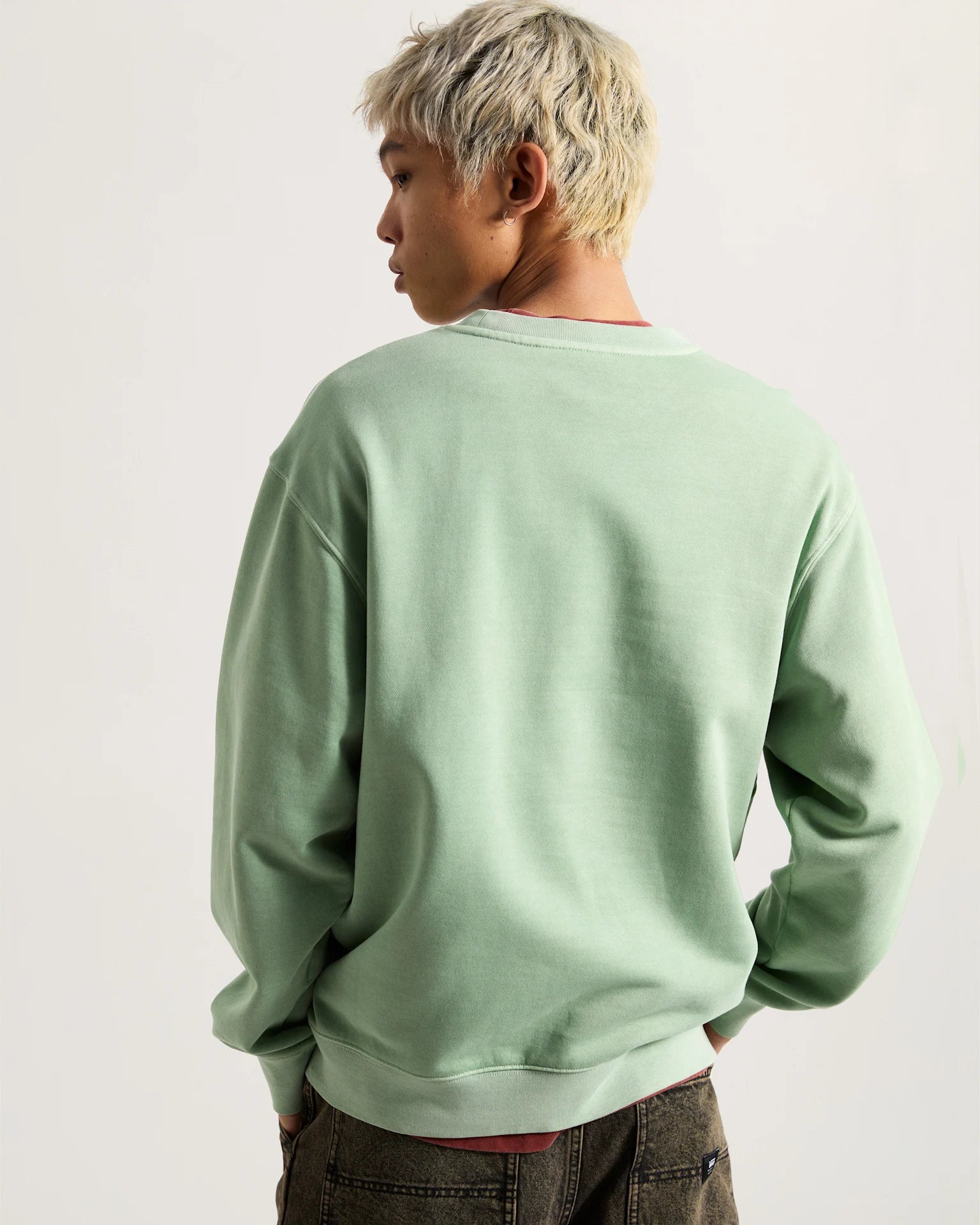 VANS Star Checker Crew Gray Olive Zokni VN000PAUEMW1 - 4