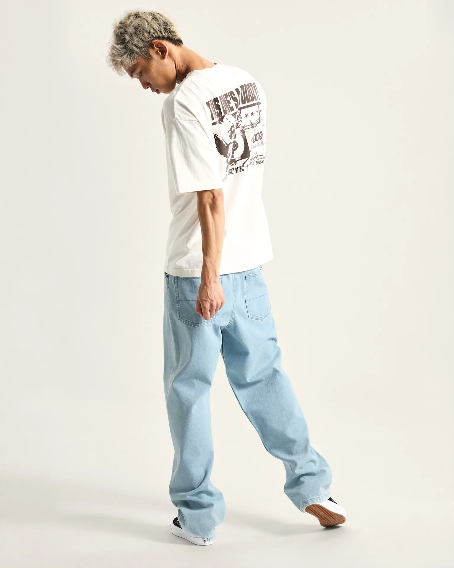 VANS Check-5 Loose Denim Pant FADED DENIM Nadrág VN000PH6IYR1 - 6