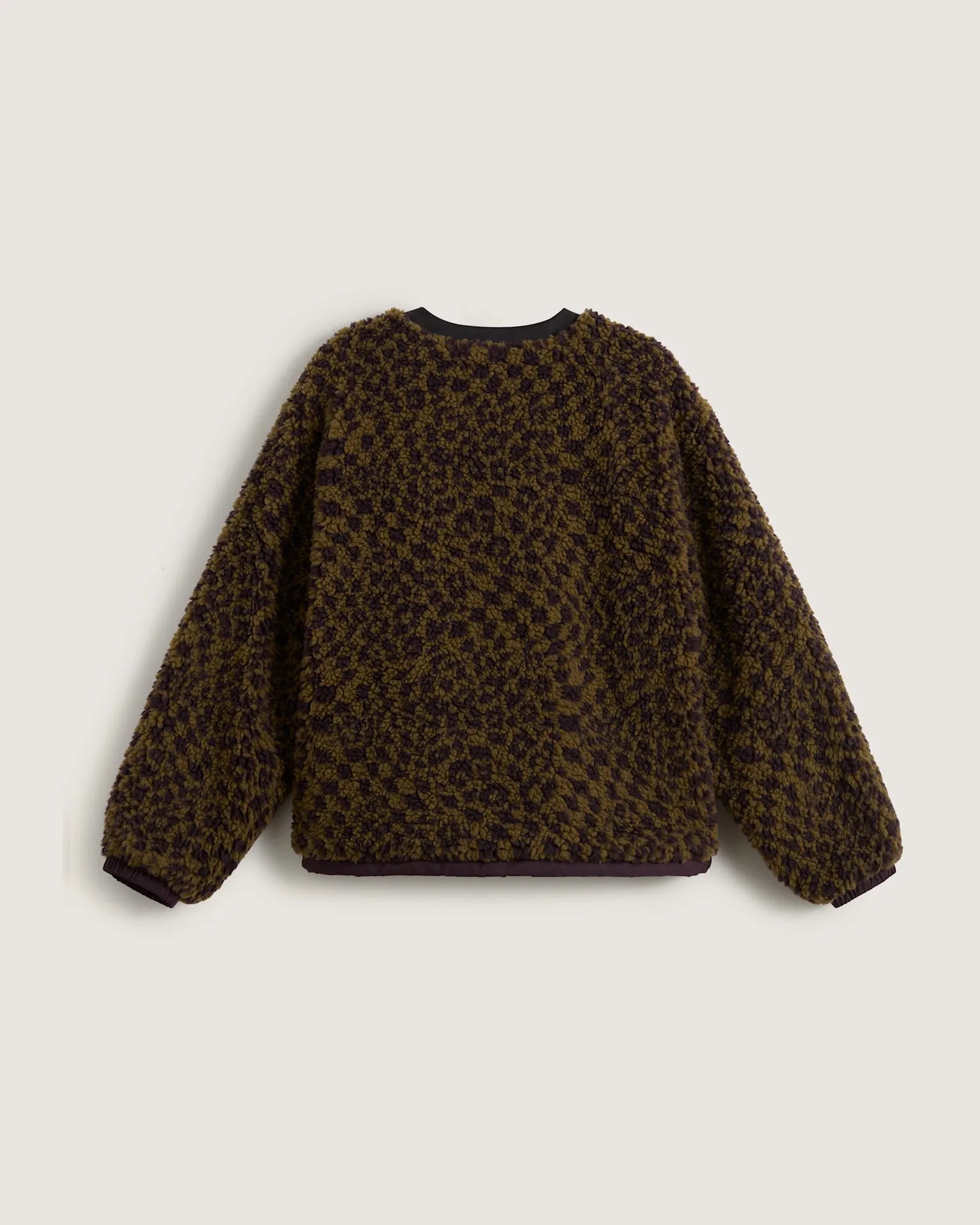 VANS Suffolk Cheetah Check Pile Coat Dark Port Kabát VN000Q53EMS1 - 2