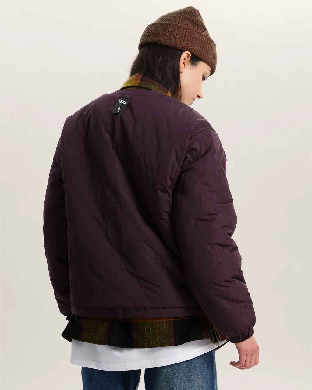 VANS Suffolk Cheetah Check Pile Coat Dark Port Kabát VN000Q53EMS1 - 8