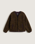 VANS Suffolk Cheetah Check Pile Coat Dark Port Kabát VN000Q53EMS1 - 1