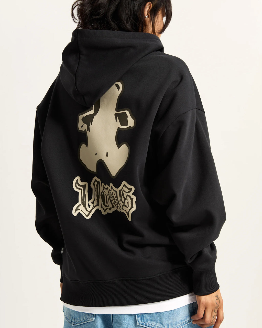 VANS LIL BEAR OS HOODIE Black Pulóver VN000REMBLK1 - 4