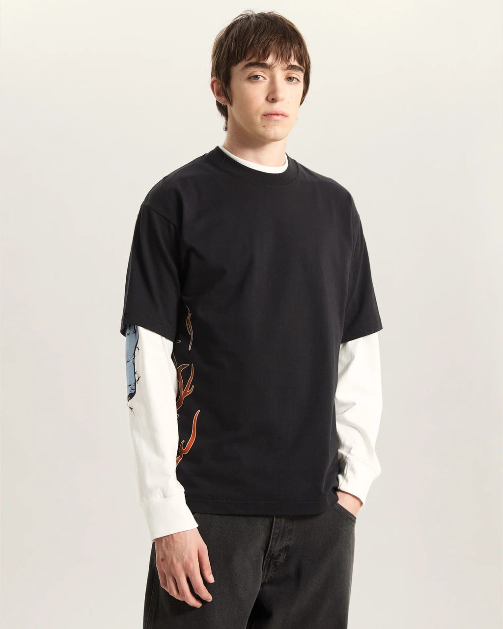 VANS Dayana Side Tribal SS Tee Black Póló VN000S19BLK1 - 3