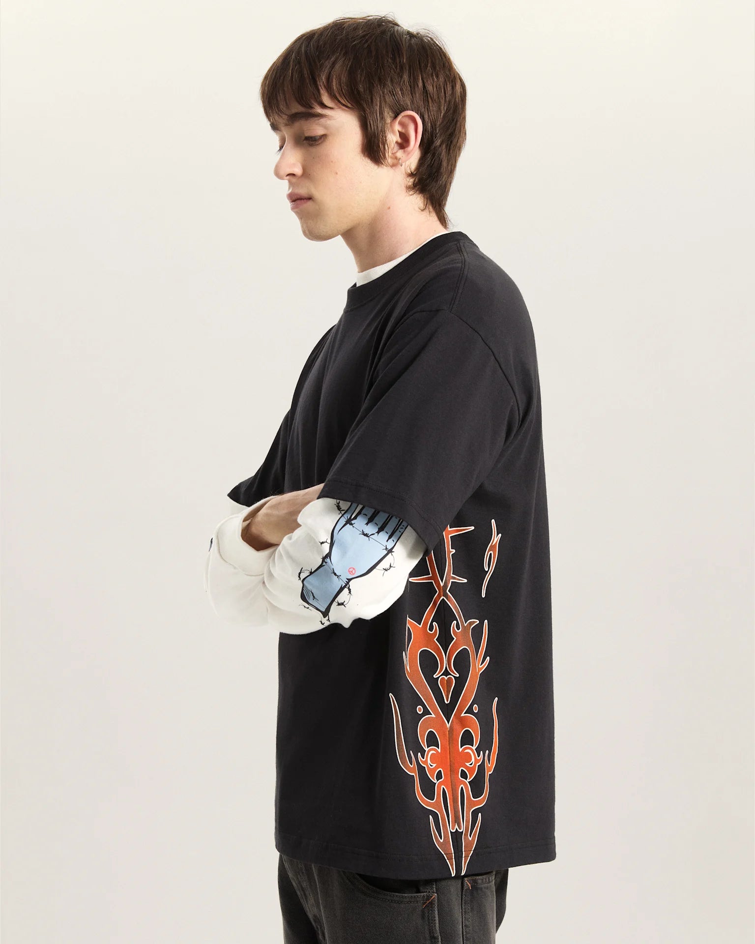 VANS Dayana Side Tribal SS Tee Black Póló VN000S19BLK1 - 5