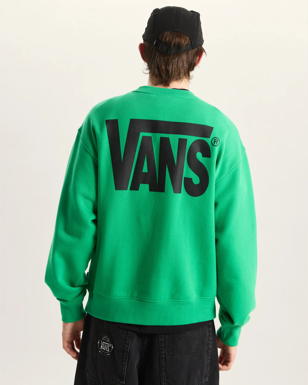 VANS Stretch Logo Crew Vivid Verdant Pulóver VN000STSFLX1 - 4