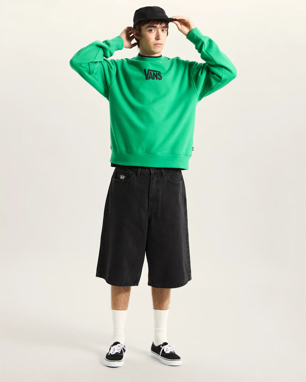 VANS Stretch Logo Crew Vivid Verdant Pulóver VN000STSFLX1 - 6