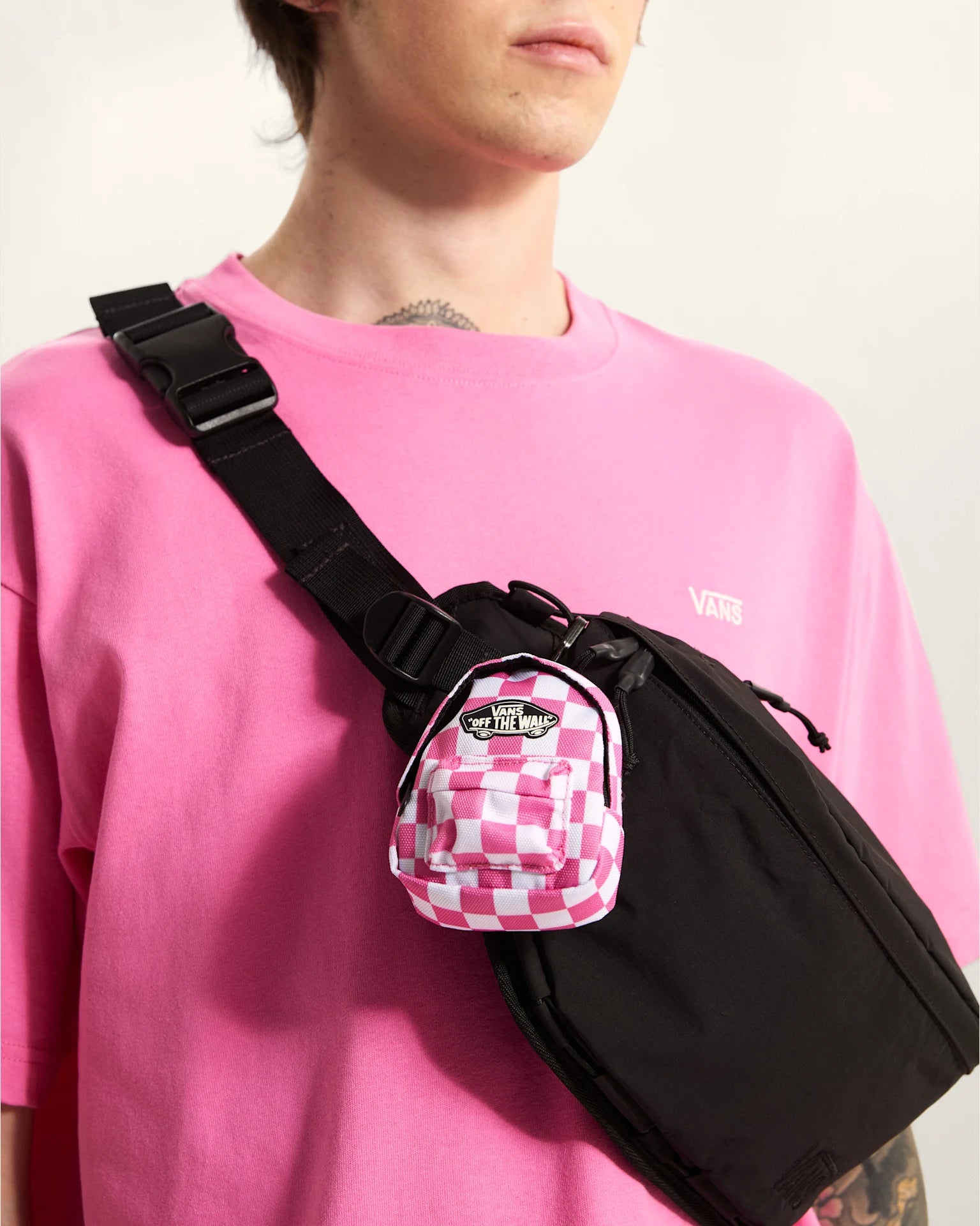 VANS Micro Old Skool Backpack CHECKERBOARD Pink Fizz Hátizsák VN000T69FRQ1 - 4