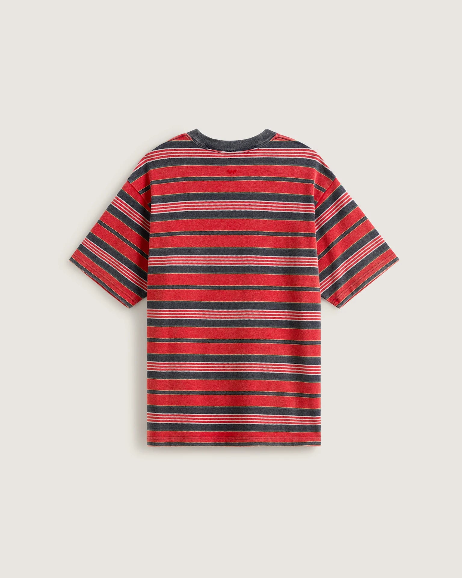 VANS Pique Stripe SS Knit RACING RED Póló VN000T6BIZQ1 - 2