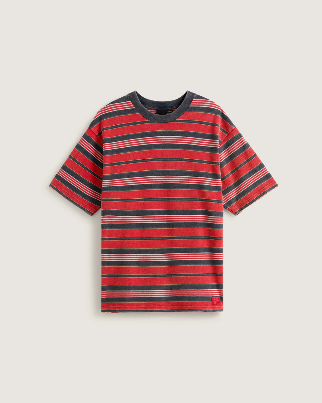 VANS Pique Stripe SS Knit RACING RED Póló VN000T6BIZQ1 - 1