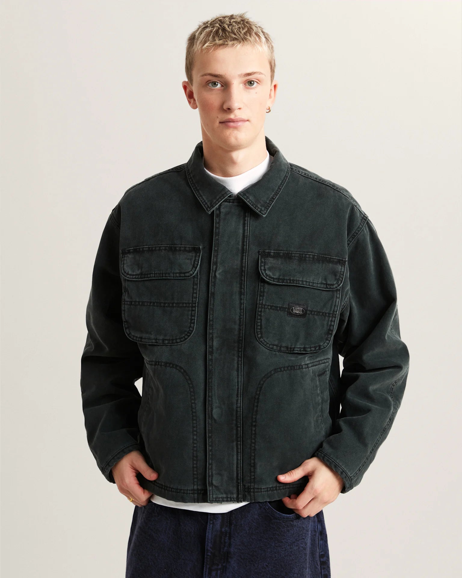 VANS Umber Pigment Canvas Jacket Black Kabát VN000T6KBLK1 - 4