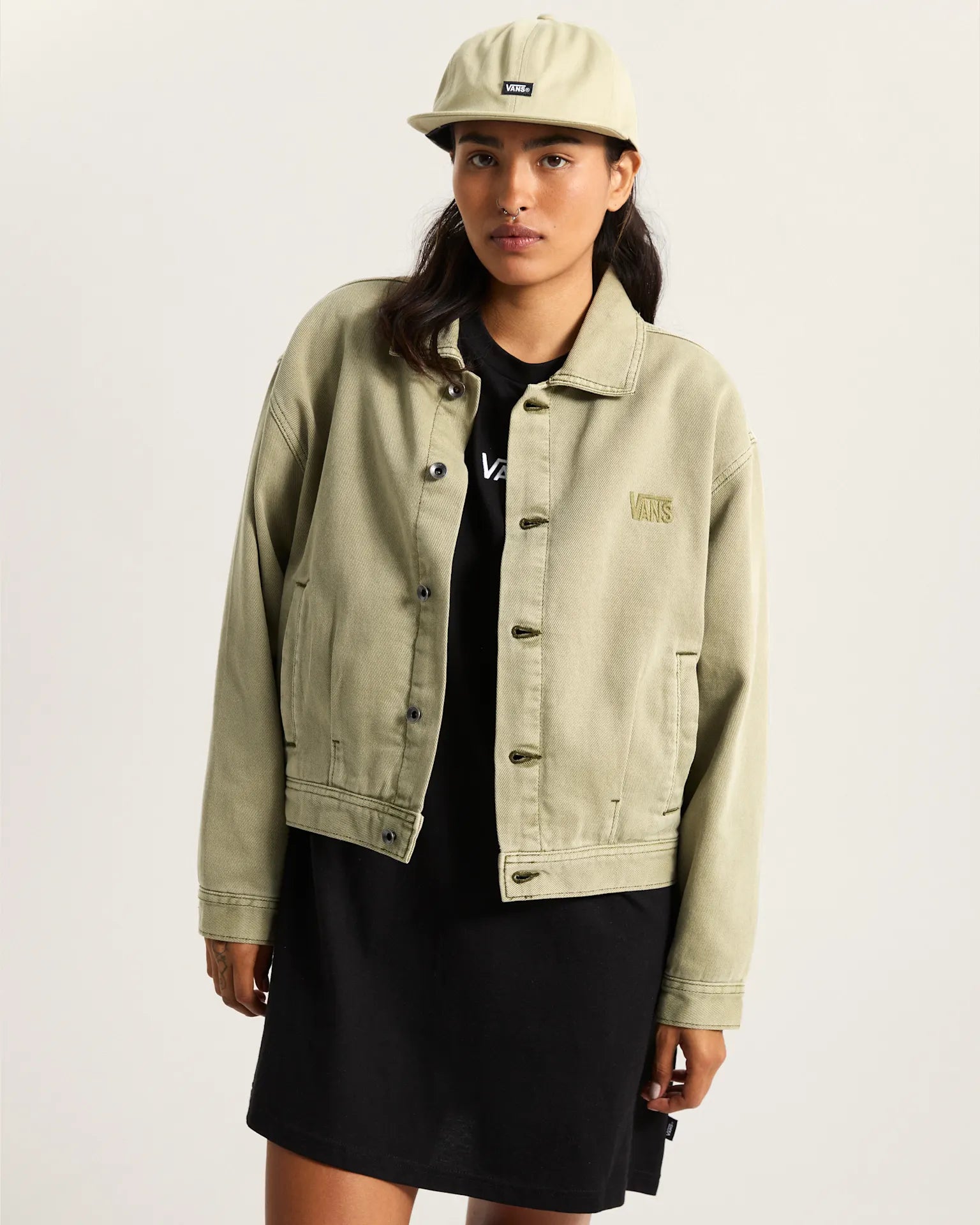 VANS Womens Pomona Station Jacket Soft Sage Kabát VN000T6YFSG1 - 4