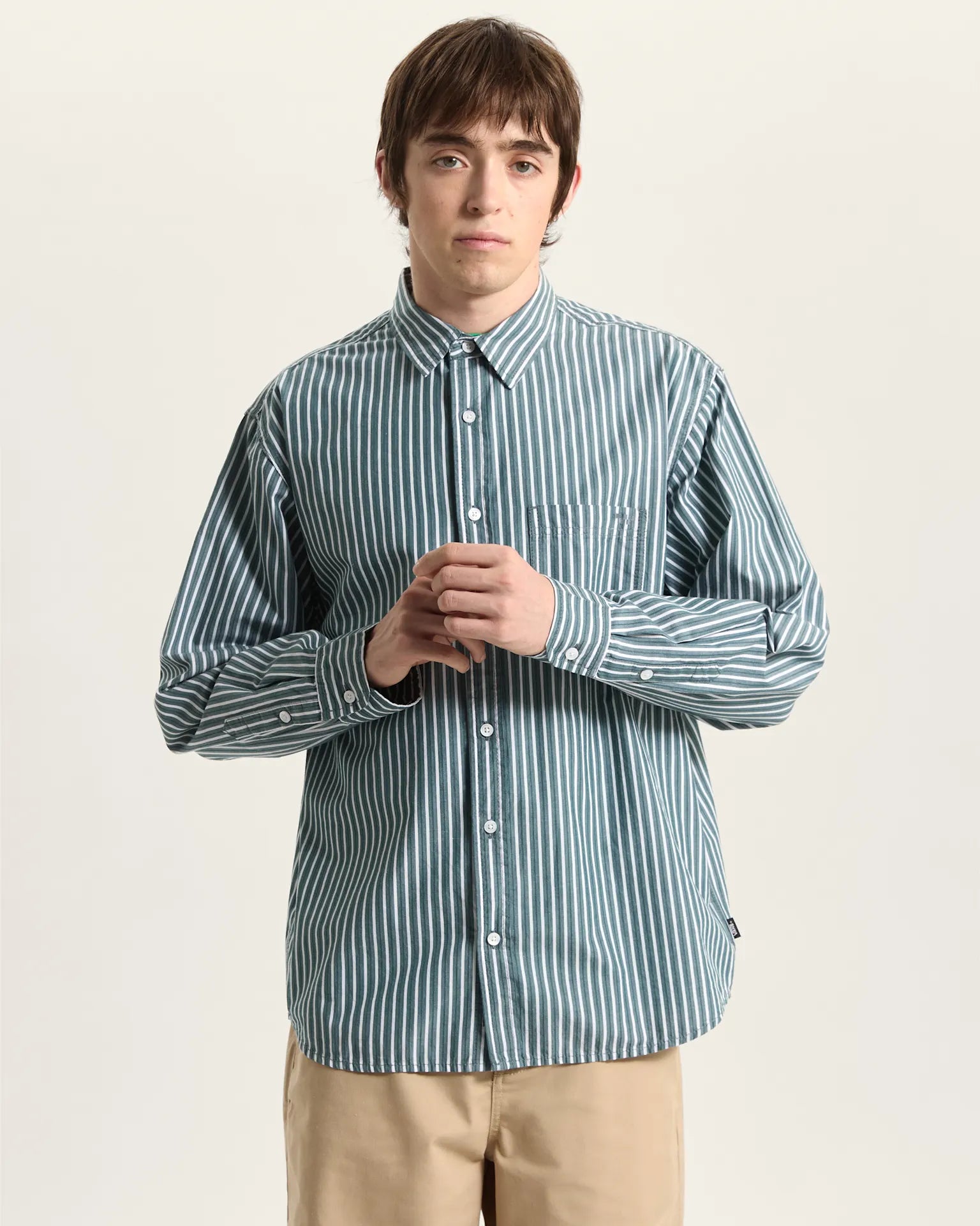 VANS Dobby Stripe LS Shirt Mystic Moss Ing VN000T76FRJ1 - 3
