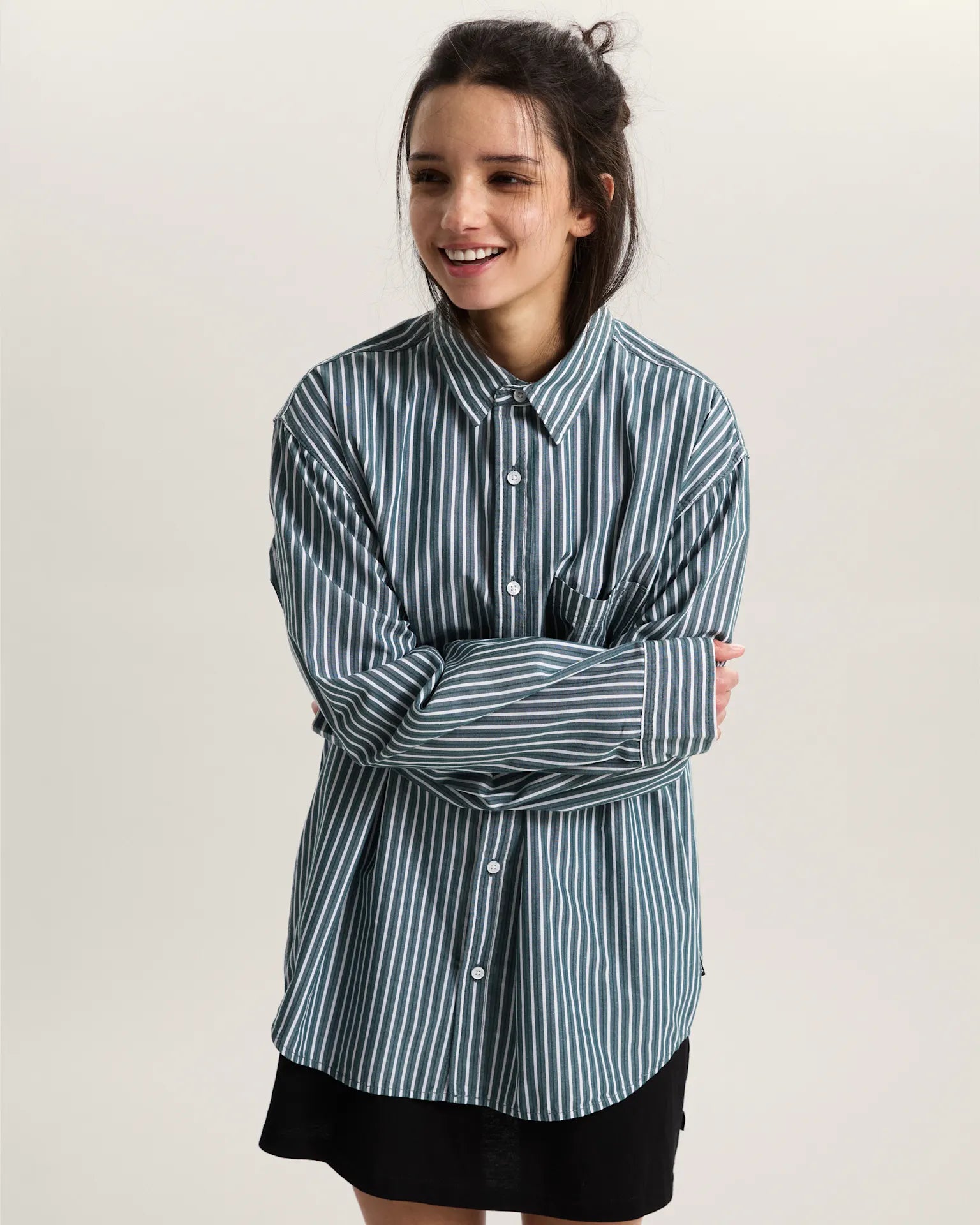 VANS Dobby Stripe LS Shirt Mystic Moss Ing VN000T76FRJ1 - 7