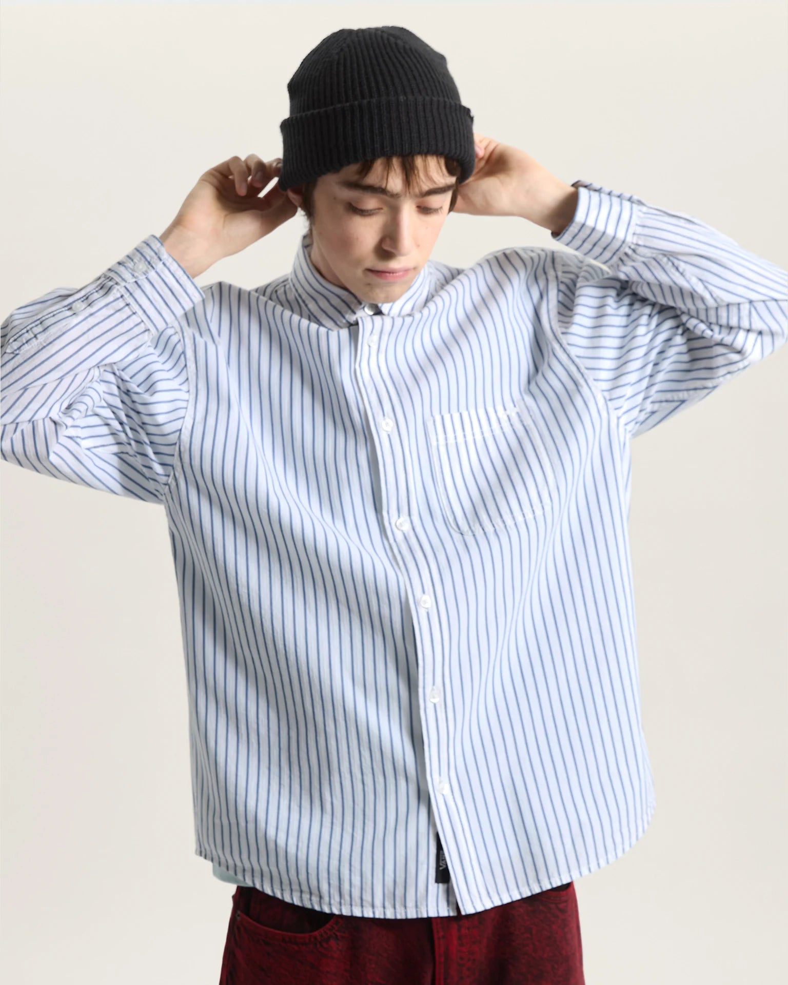VANS Dobby Stripe LS Shirt White Ing VN000T76WHT1 - 3