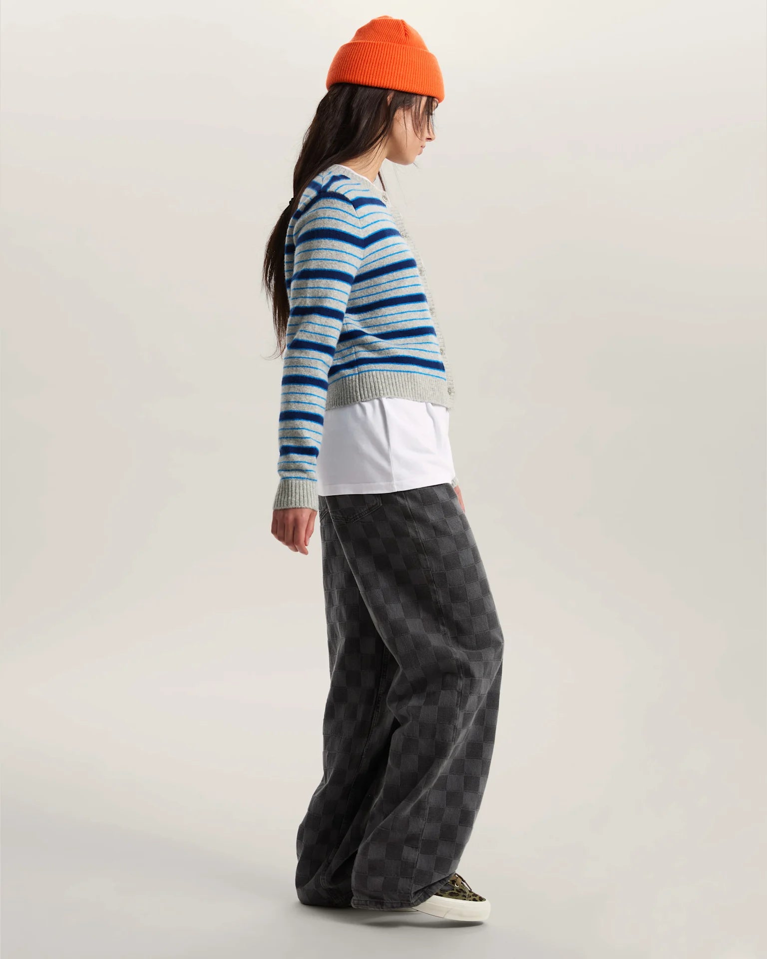 VANS LX Dolly Stripe Cardiga Cement Hthr/BrightAzure Pulóver VN000T91GDR1 - 6