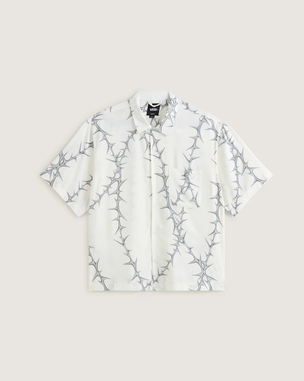 VANS Van Doren Printed Camp SS Shirt White Ing VN000T9UWHT1 - 1