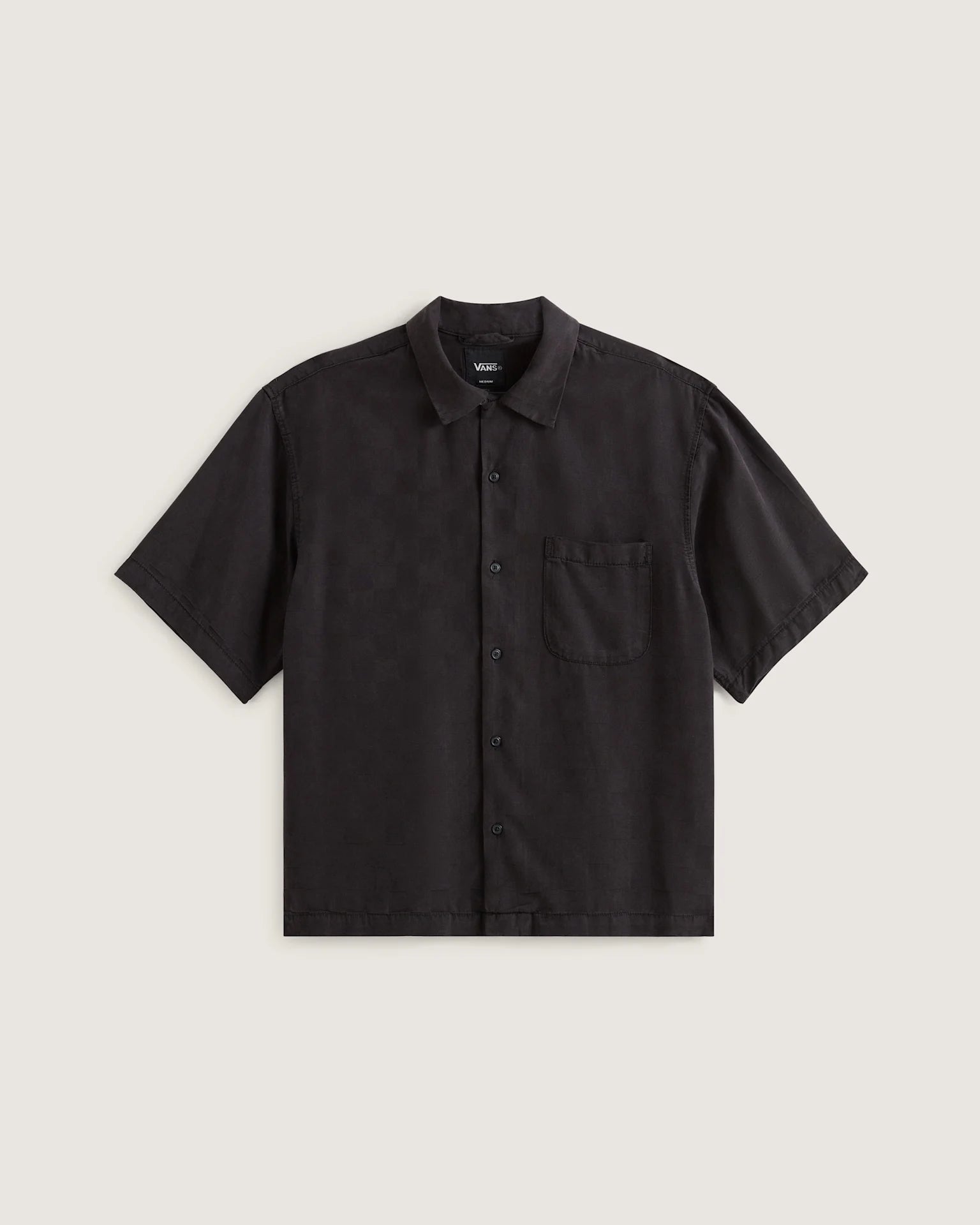 VANS Van Doren Tencel Check Camp SS Shirt Black Ing VN000TA4BLK1 - 1