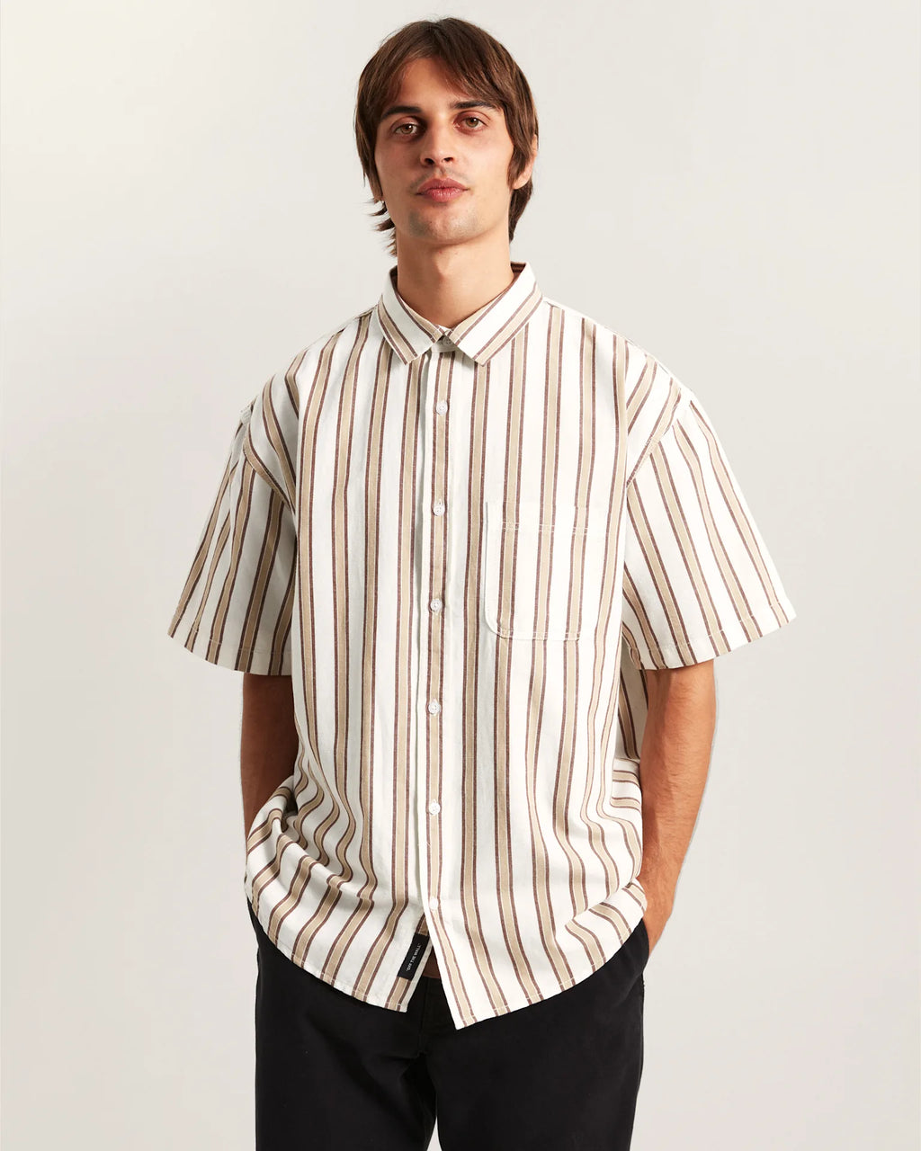 VANS Lawson Stripe SS Shirt WHITE/Potting Soil Ing VN000TADGCQ1 - 3