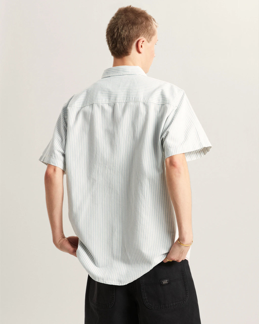 VANS Lawson Stripe SS Shirt Dawn Mist/Marshmallow Ing VN000TAGGCH1 - 4