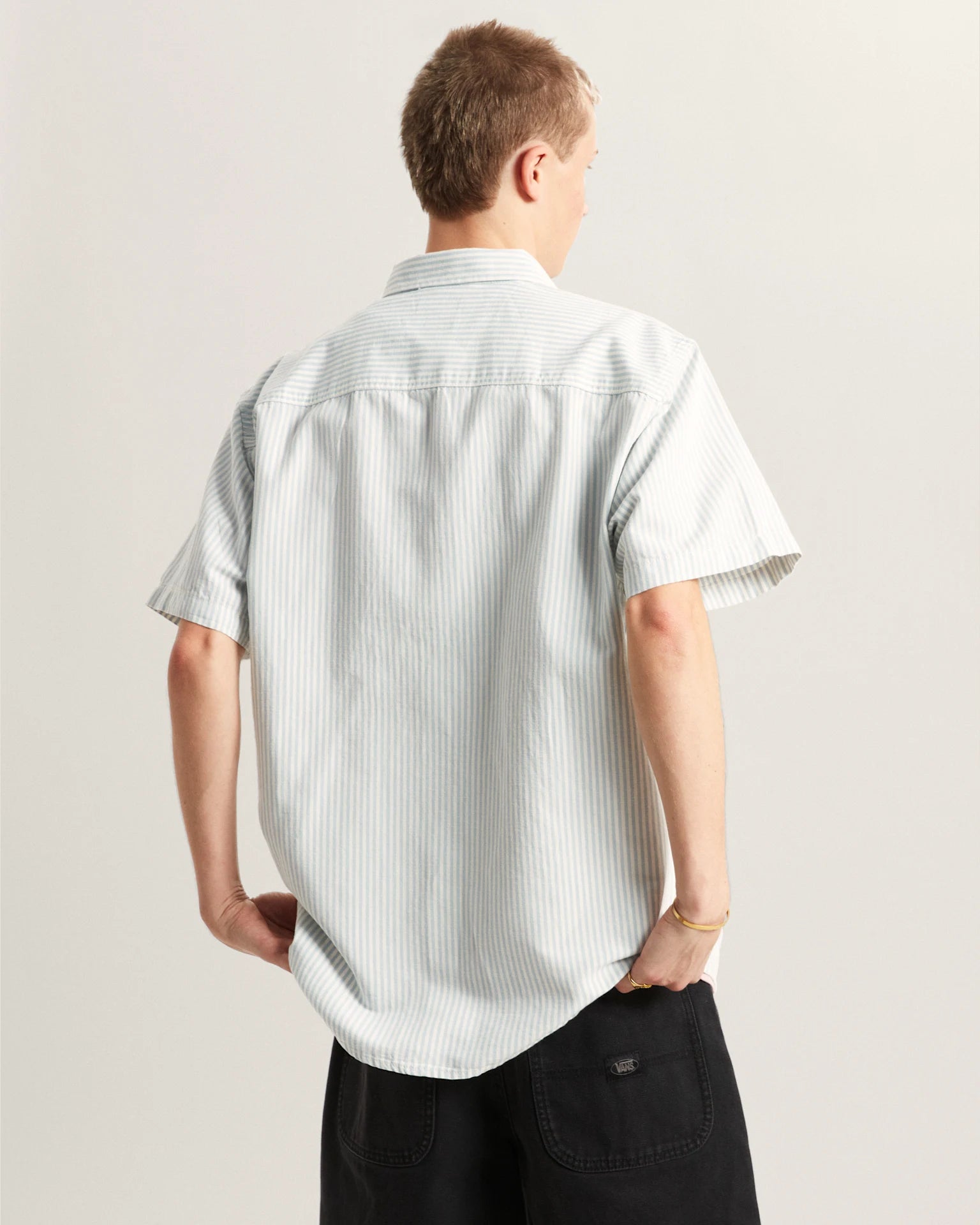 VANS Lawson Stripe SS Shirt Dawn Mist/Marshmallow Ing VN000TAGGCH1 - 4