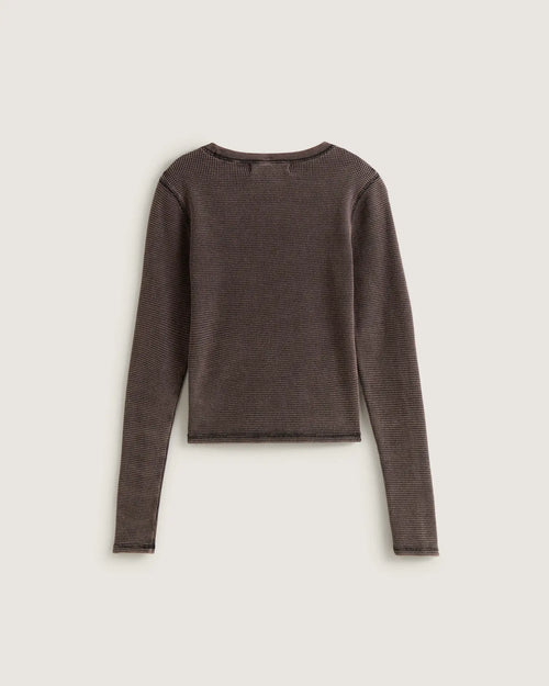 VANS Teri Waffle Long Sleeve Black Póló VN000TBQBLK1 - 2