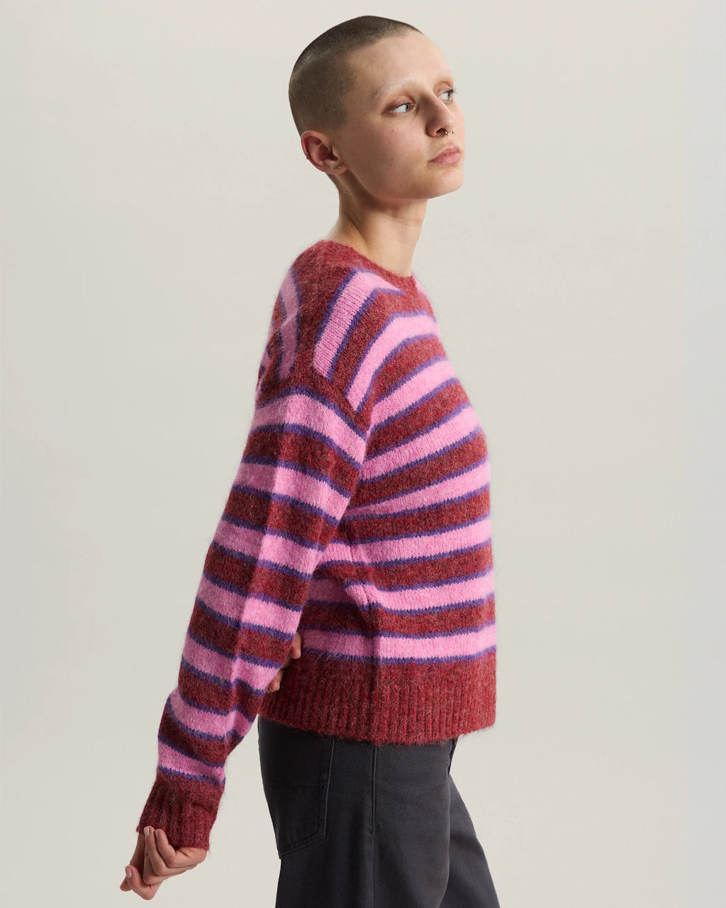 Vans Rollins Stripe Sweater Poppy Ember/Pur Textil VN000U4AHCT1 - 5