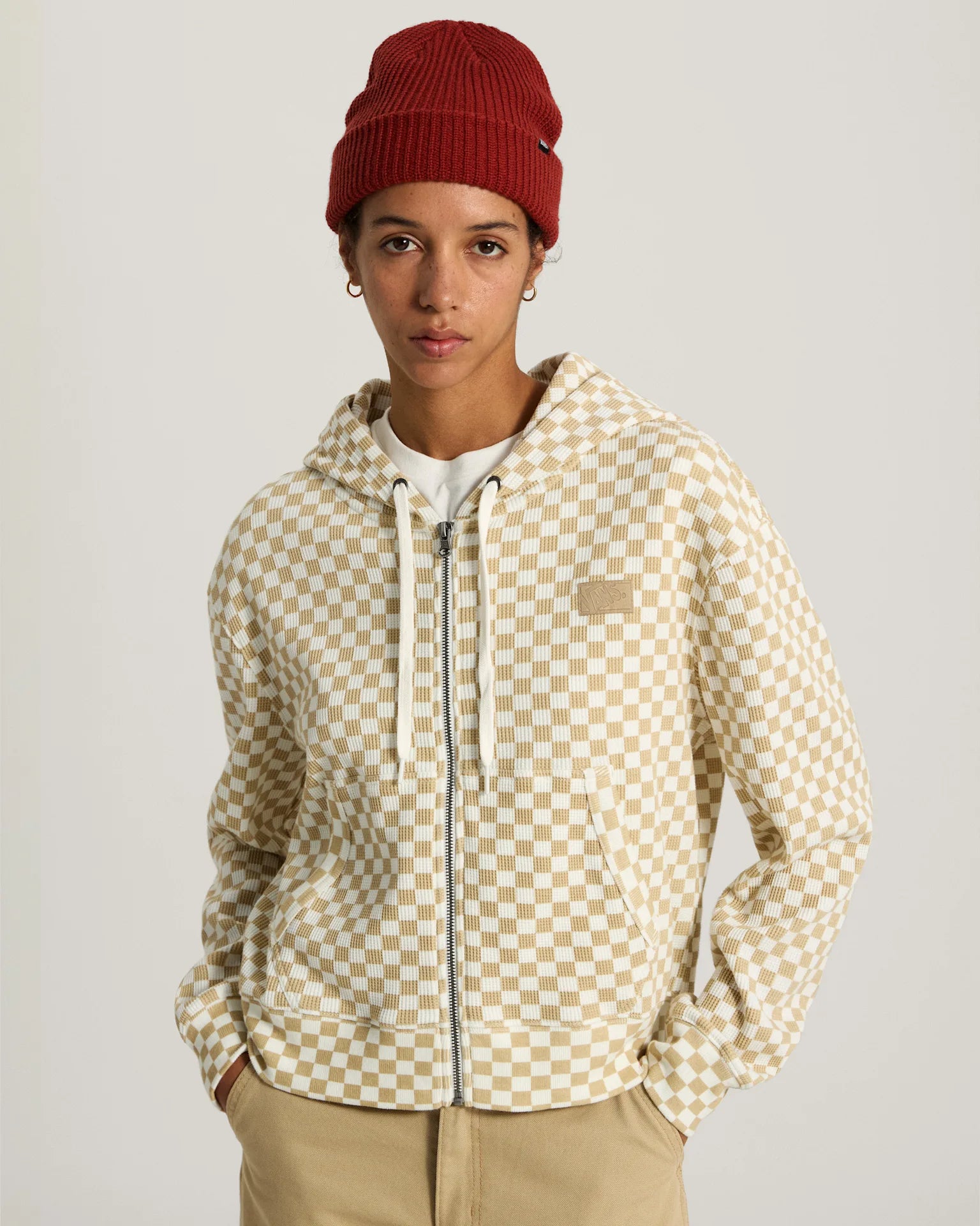 Vans Pierce Shrunken Full Zip marshmallow Textil VN000UA0FS81 - 3