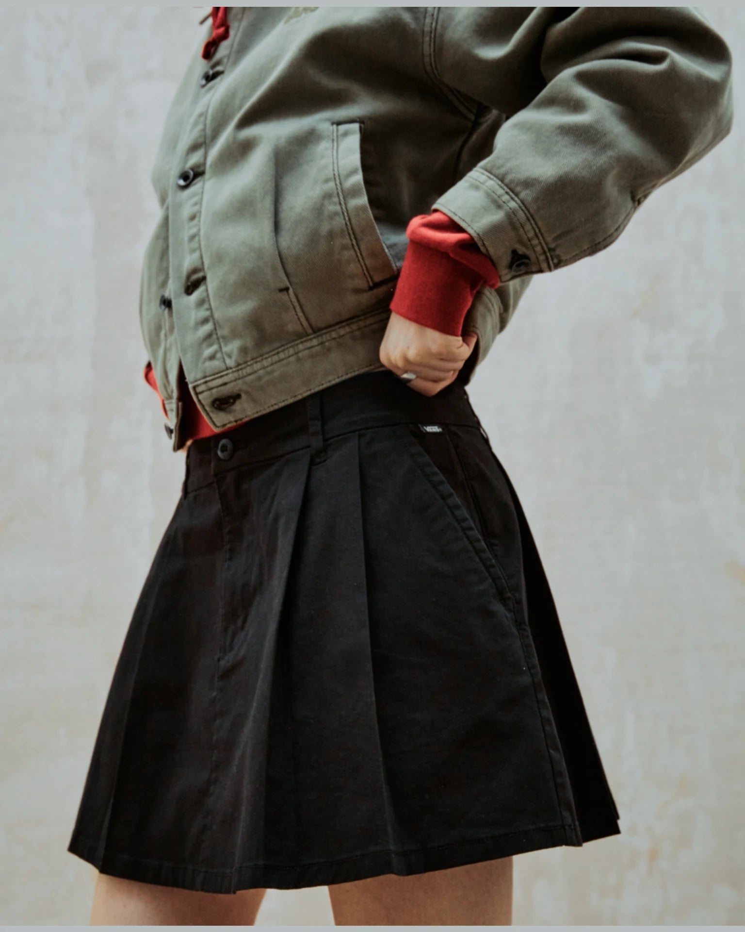 VANS Authentic Chino Mini Skirt Black Szoknya VN000VFNBLK1 - 3