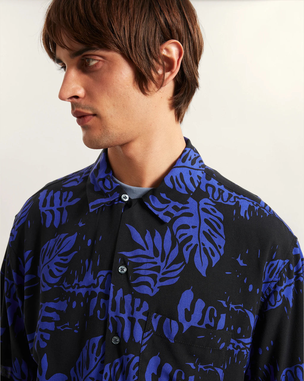 VANS Van Doren Printed Camp SS Shirt 3 Royal Cobalt Ing VN000VTPFRX1 - 6