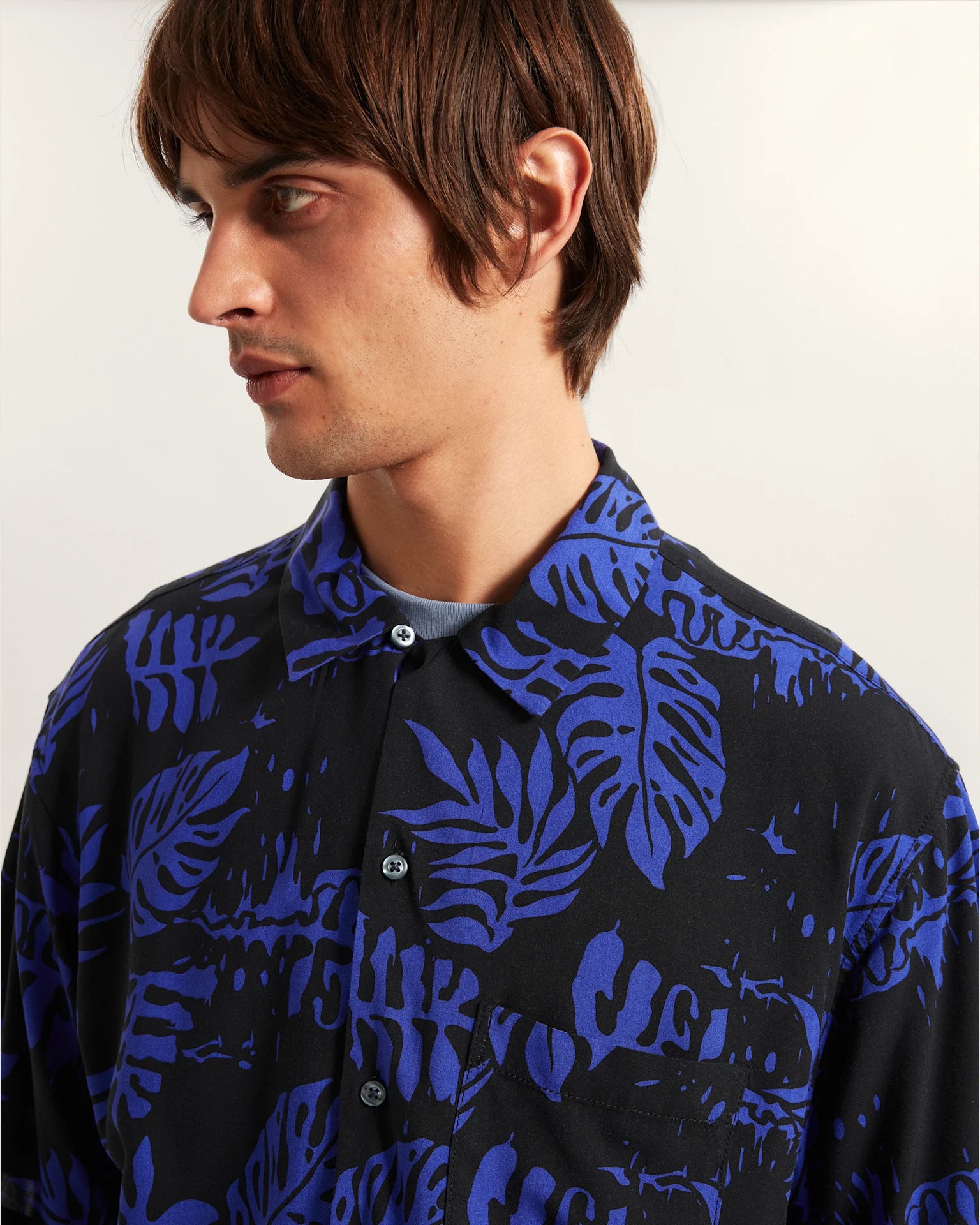 VANS Van Doren Printed Camp SS Shirt 3 Royal Cobalt Ing VN000VTPFRX1 - 6