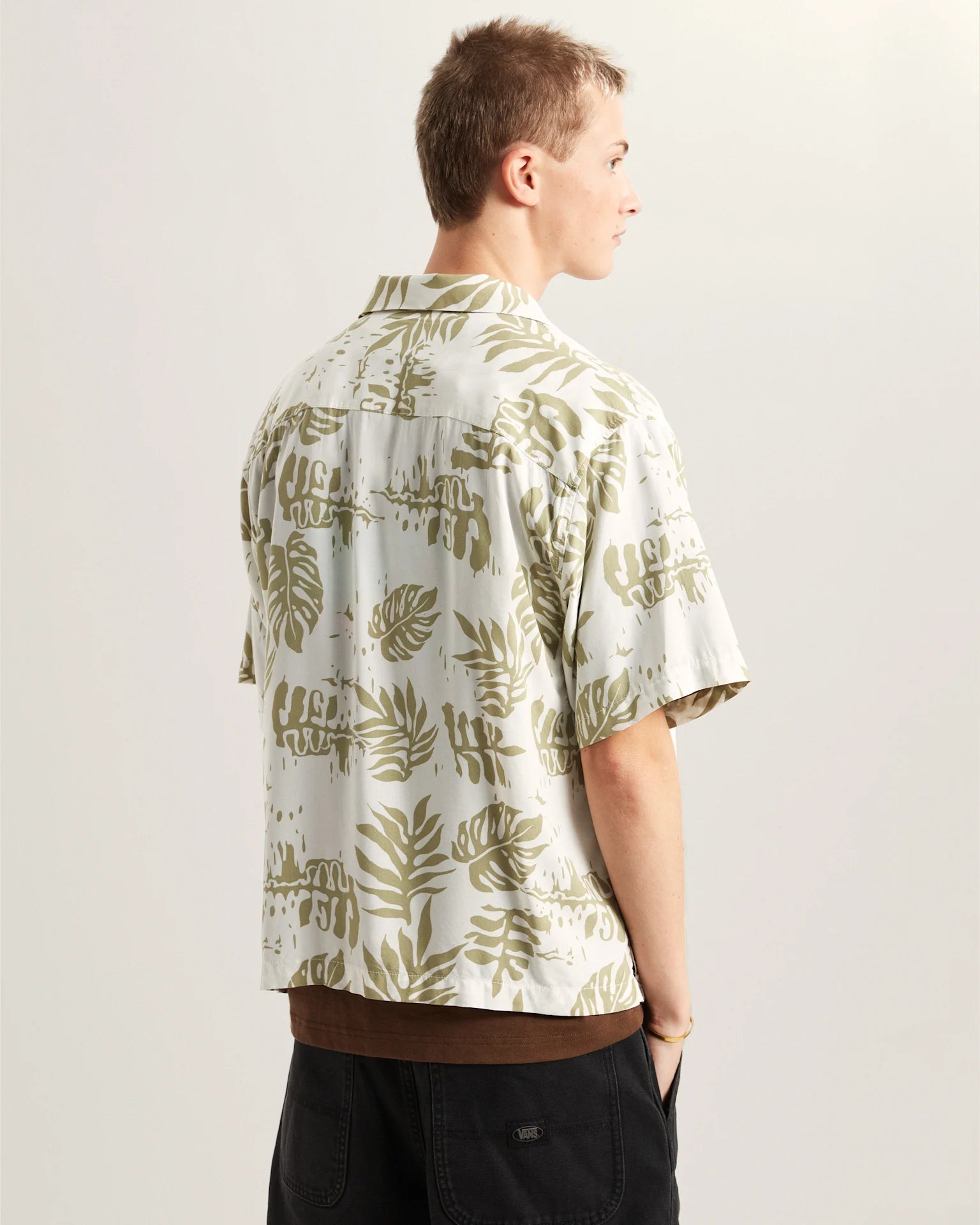 VANS Van Doren Printed Camp SS Shirt 3 Soft Sage Ing VN000VTPFSG1 - 4