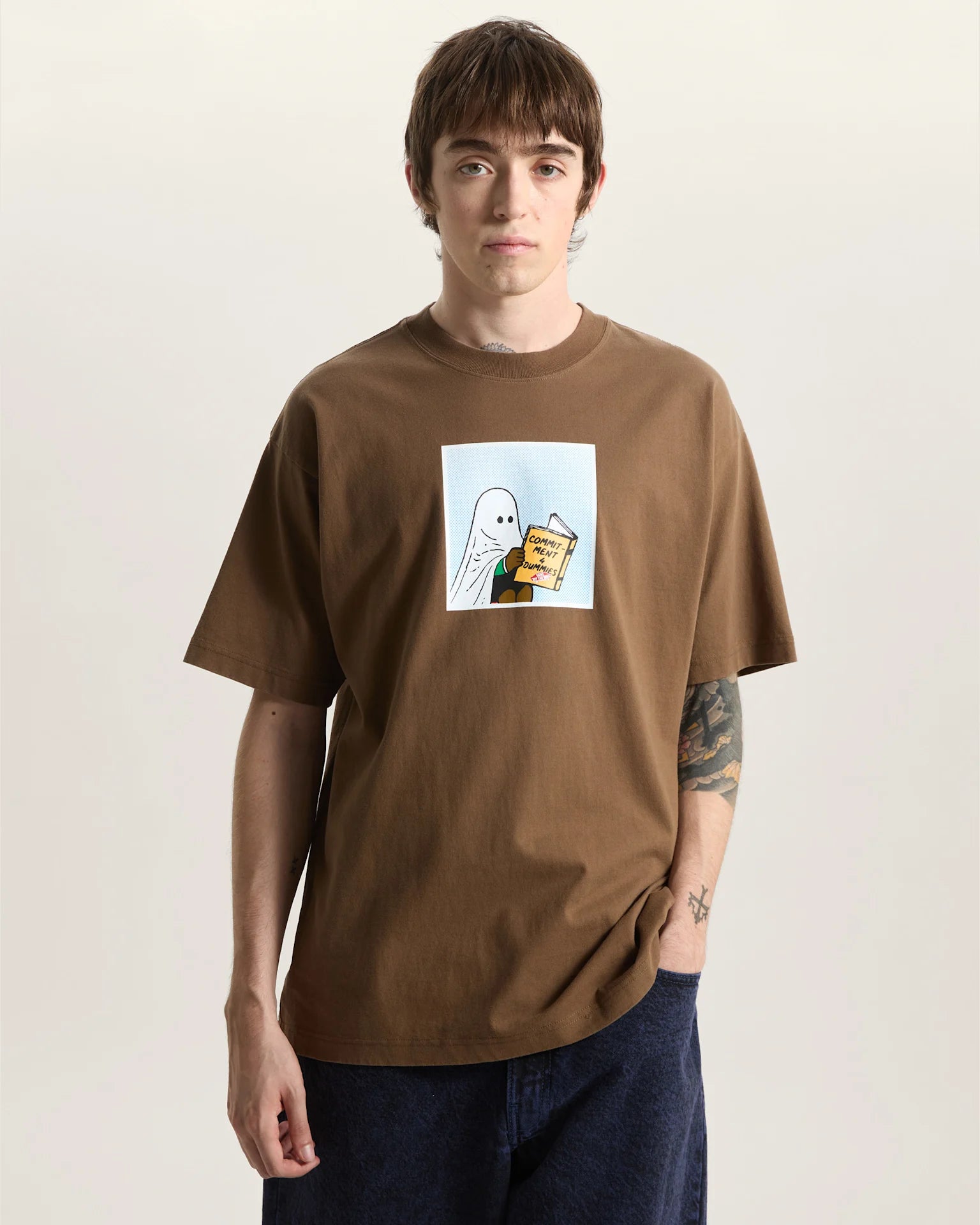 VANS COMMITMENT 4 DUMMIES LOOSE SS TEE Vintage Cocoa Póló VN000VY5FST1 - 3