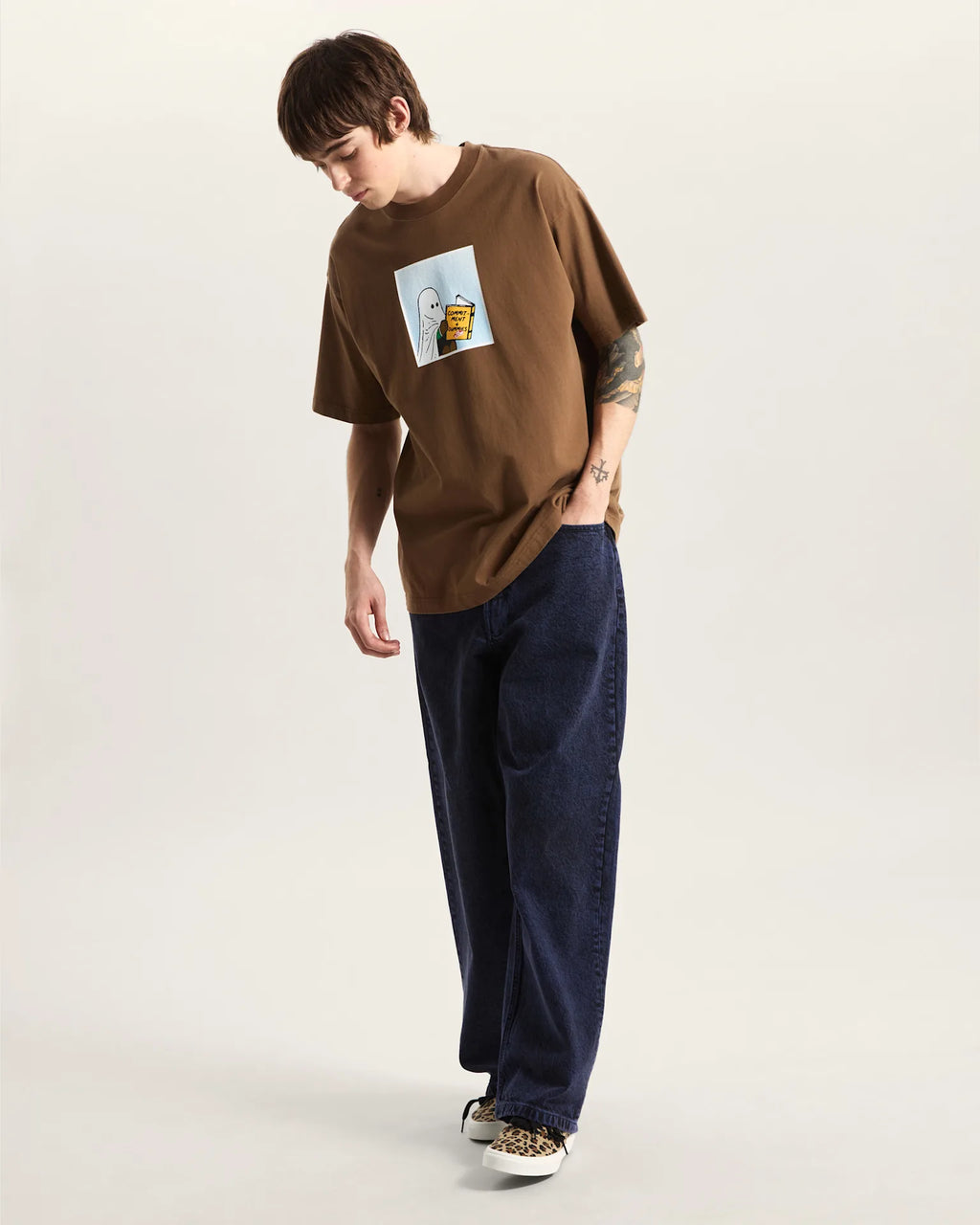 VANS COMMITMENT 4 DUMMIES LOOSE SS TEE Vintage Cocoa Póló VN000VY5FST1 - 5