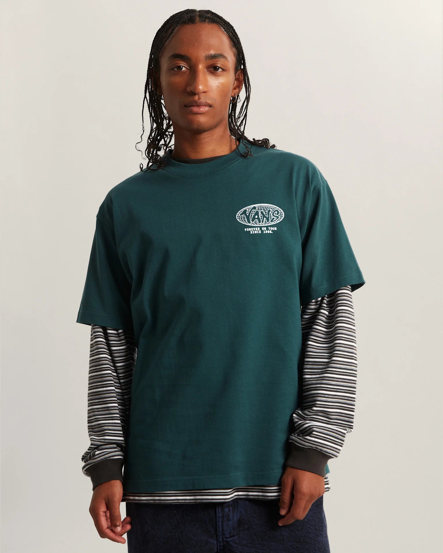 VANS WORLD TOUR LOOSE SS TEE Mystic Moss Póló VN000VY8FRJ1 - 3