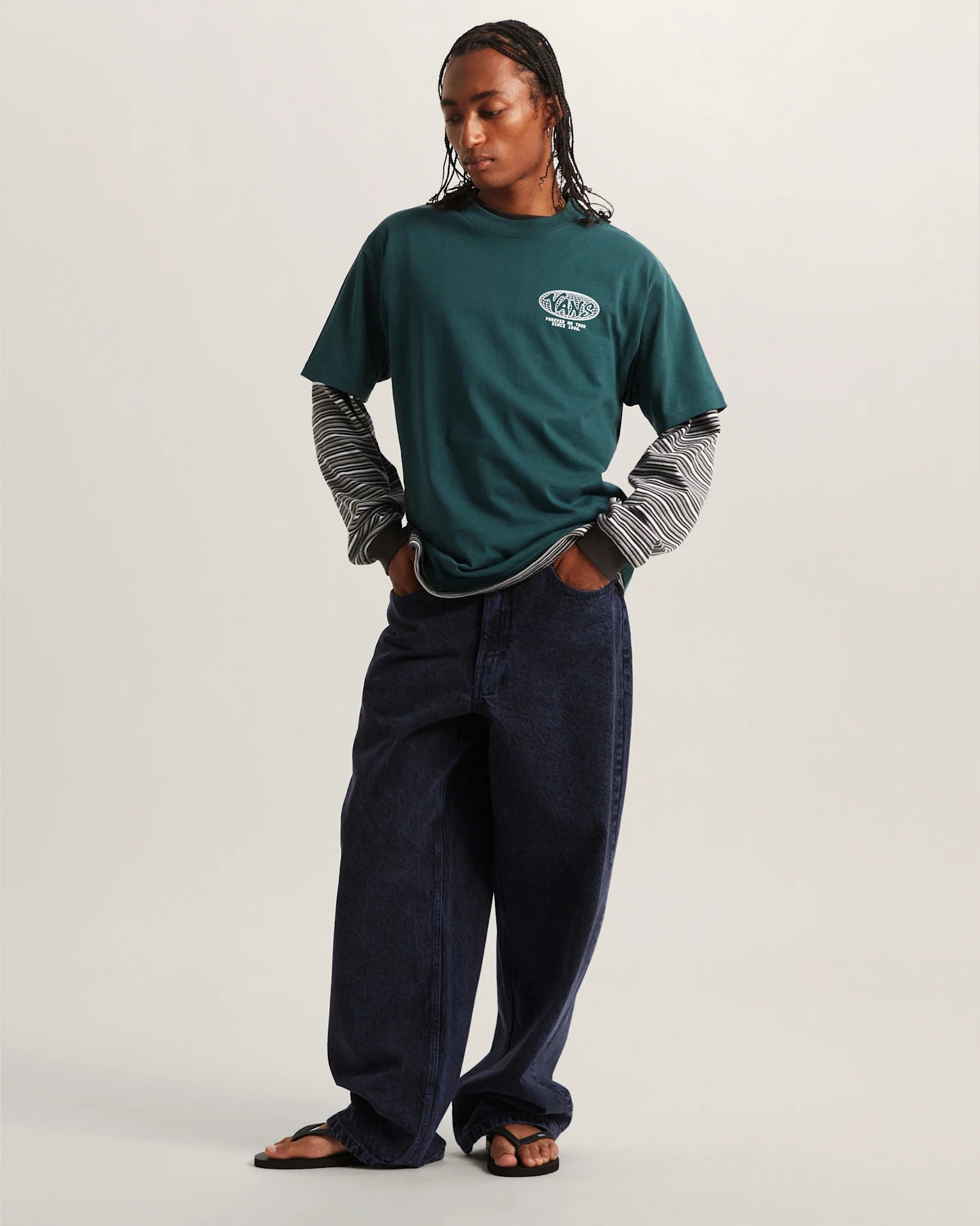 VANS WORLD TOUR LOOSE SS TEE Mystic Moss Póló VN000VY8FRJ1 - 5