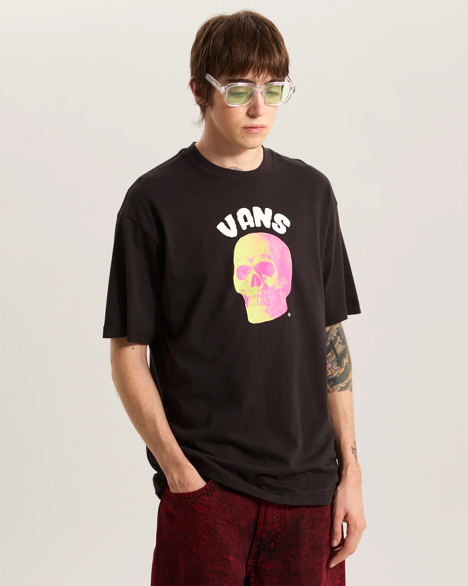 VANS BONE HEAD LOOSE SS TEE Black Póló VN000VYWBLK1 - 3