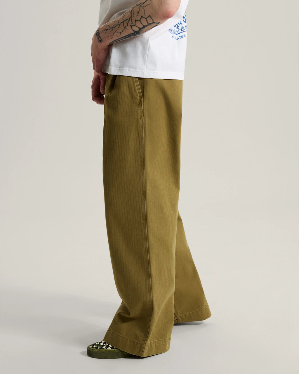 Vans Authentic Chino Loose Wide Leg Pant Olive Brown Textil VN000W1ROVB1 - 5