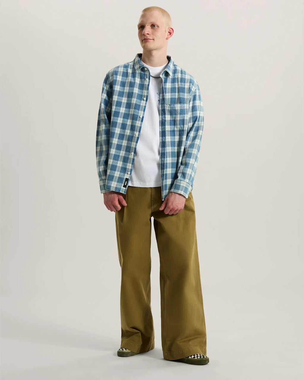 Vans Authentic Chino Loose Wide Leg Pant Olive Brown Textil VN000W1ROVB1 - 6