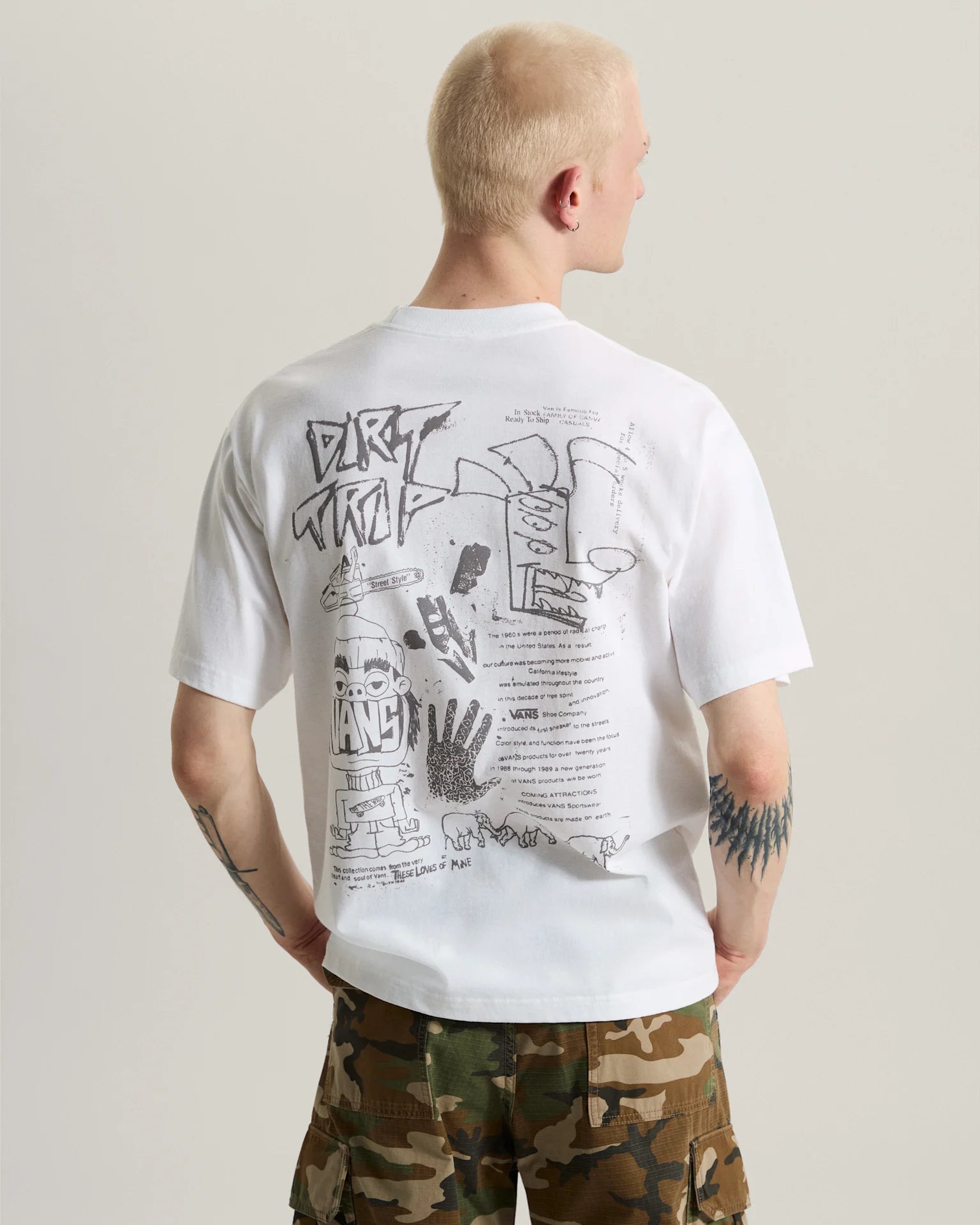 Vans Dirt Trip SS Tee White Textil VN000X02WHT1 - 4