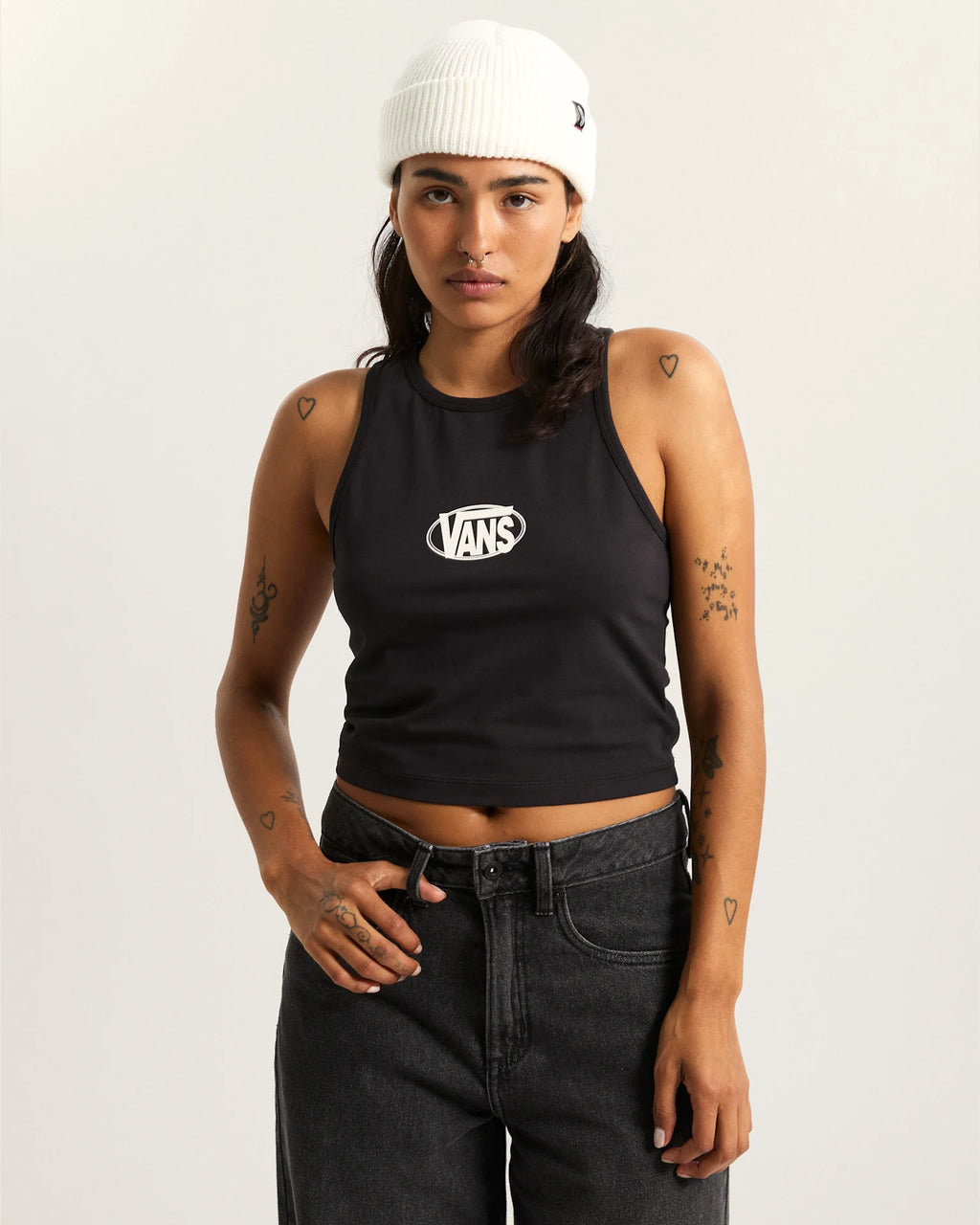 VANS OVAL LOGO TANK Black Trikó VN000XDPBLK1 - 3