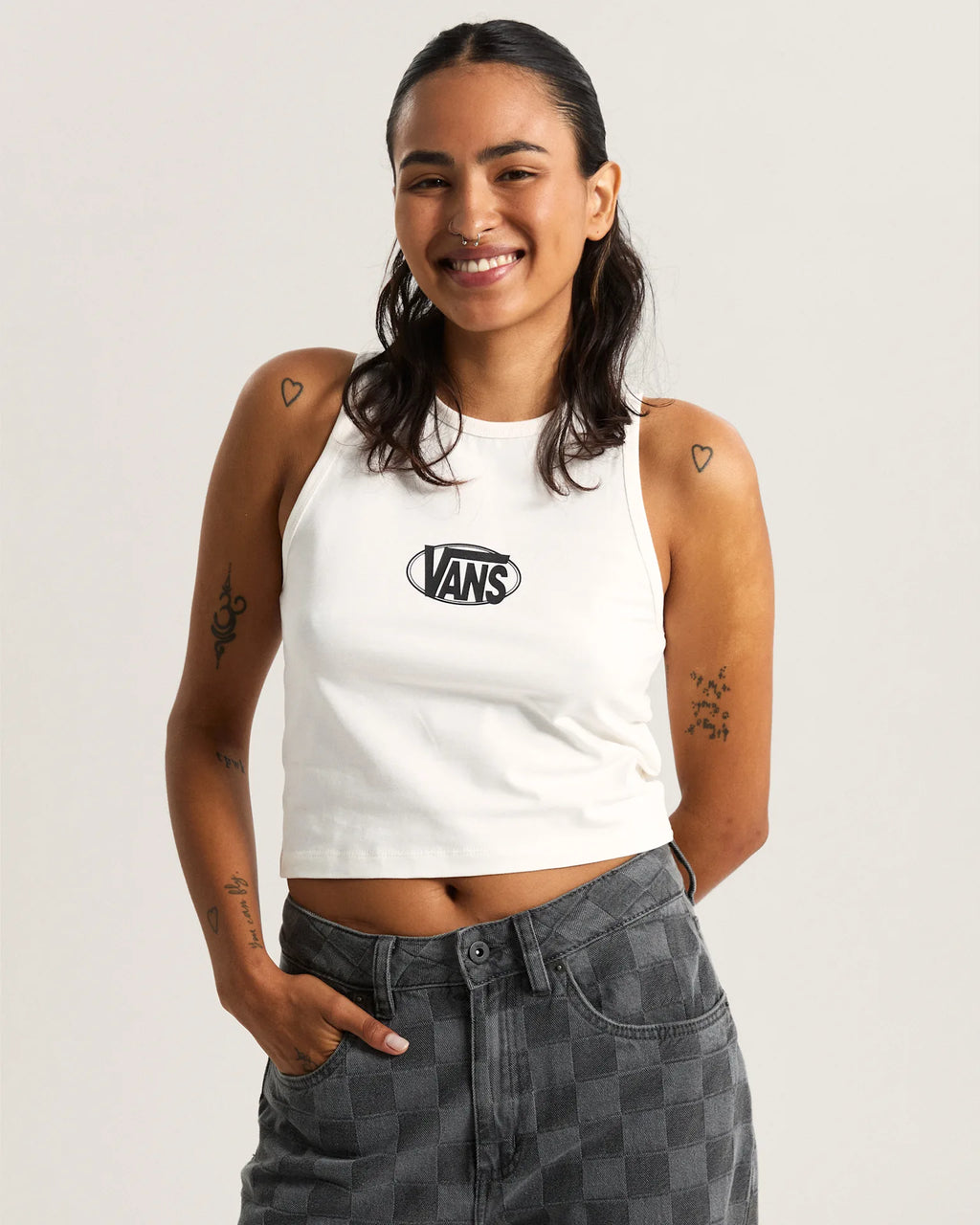 VANS OVAL LOGO TANK EGRET Trikó VN000XDPC9F1 - 3