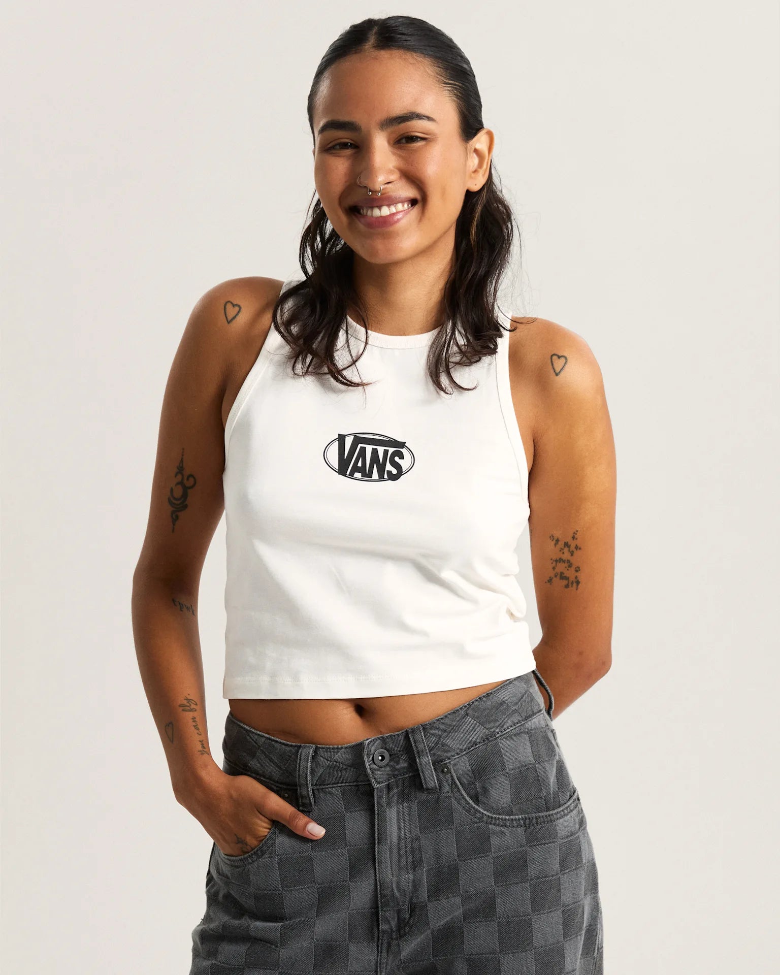 VANS OVAL LOGO TANK EGRET Trikó VN000XDPC9F1 - 3