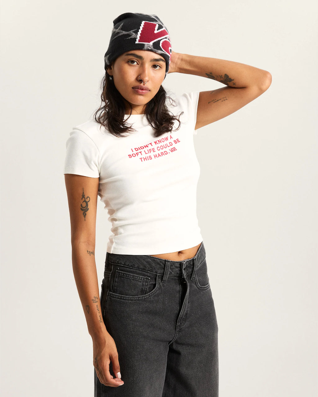 Vans SOFT LIFE BABY TEE EGRET Textil VN000XDUC9F1 - 3