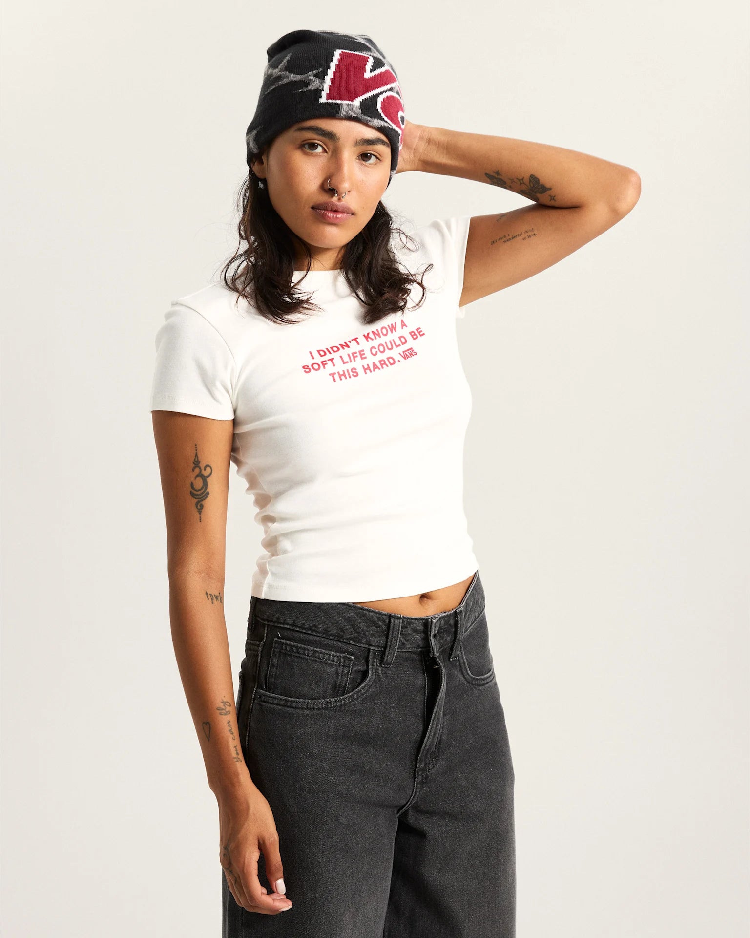 Vans SOFT LIFE BABY TEE EGRET Textil VN000XDUC9F1 - 3